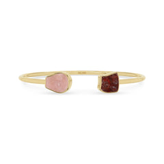 rose quartz garnet twister bracelet