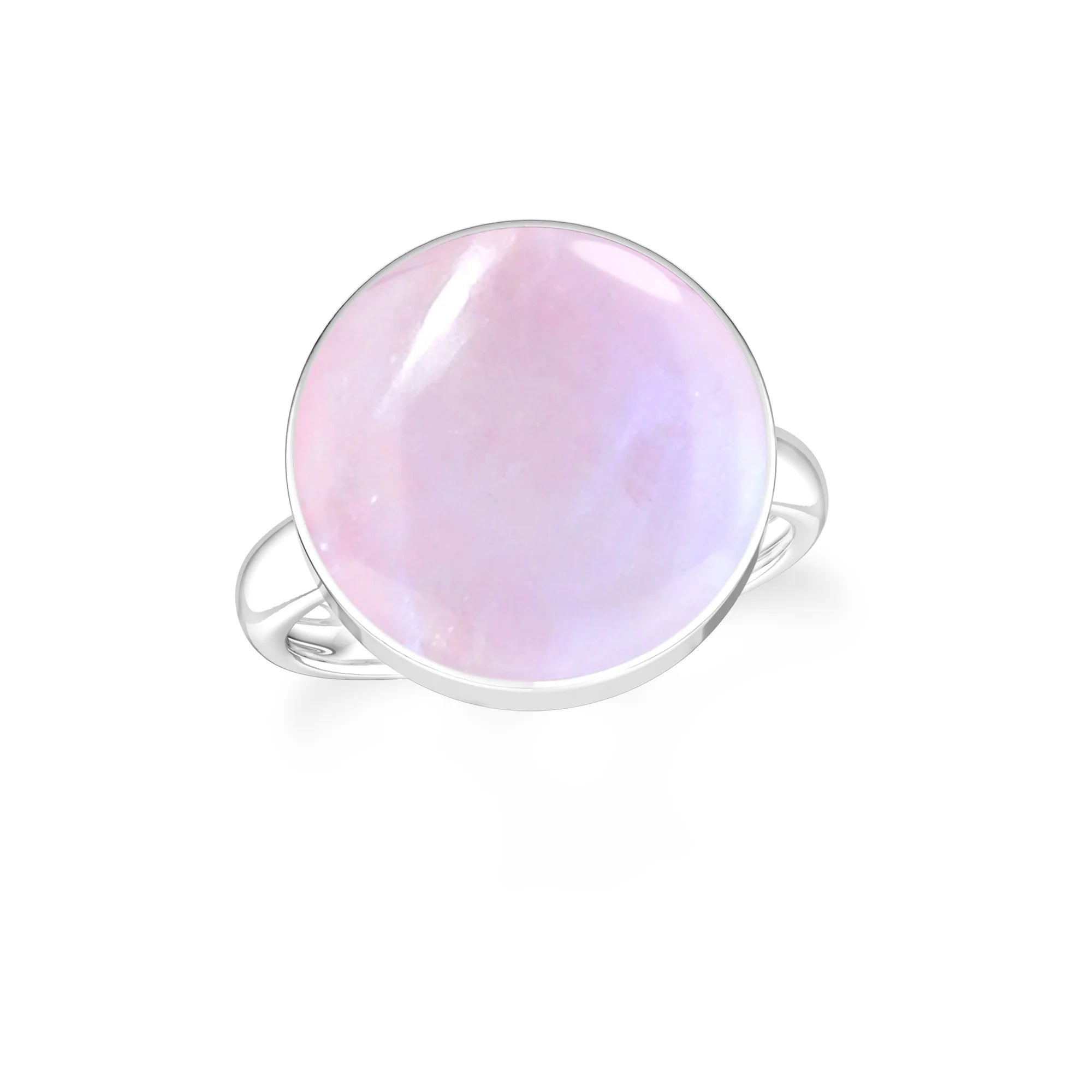 pink-moonstone bezel-set ring