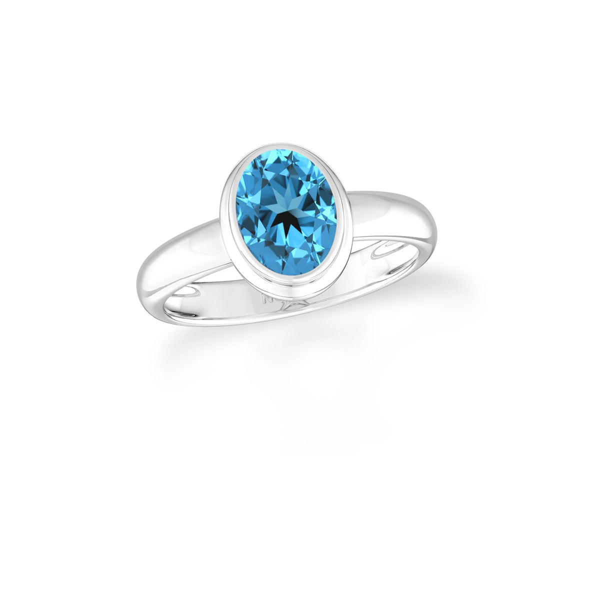swiss blue topaz bezel-set ring