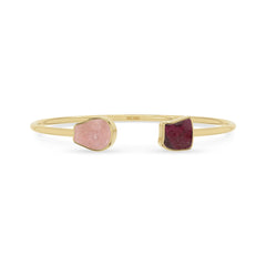rose quartz rhodolite garnet twister bracelet