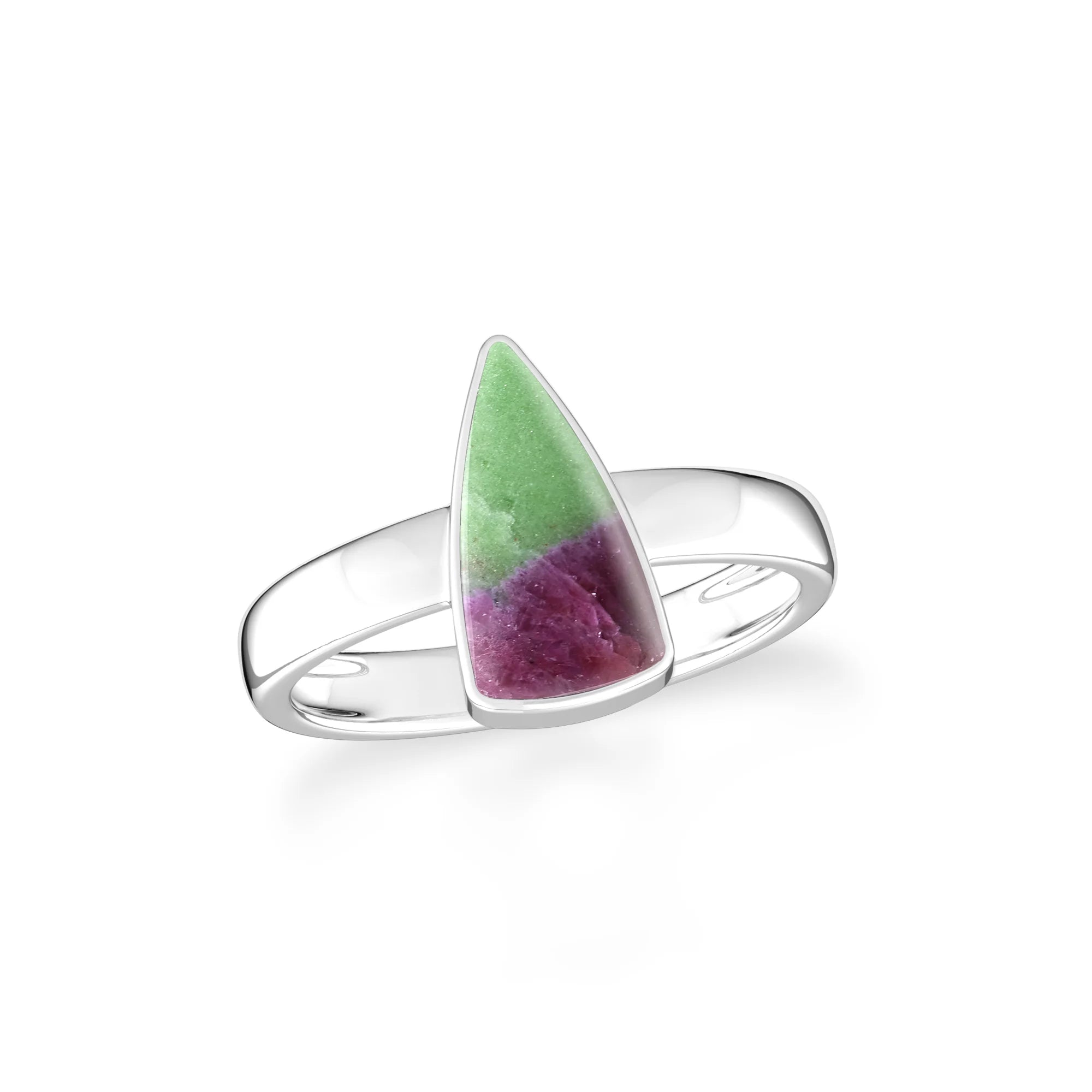 ruby-zoisite bezel-set ring