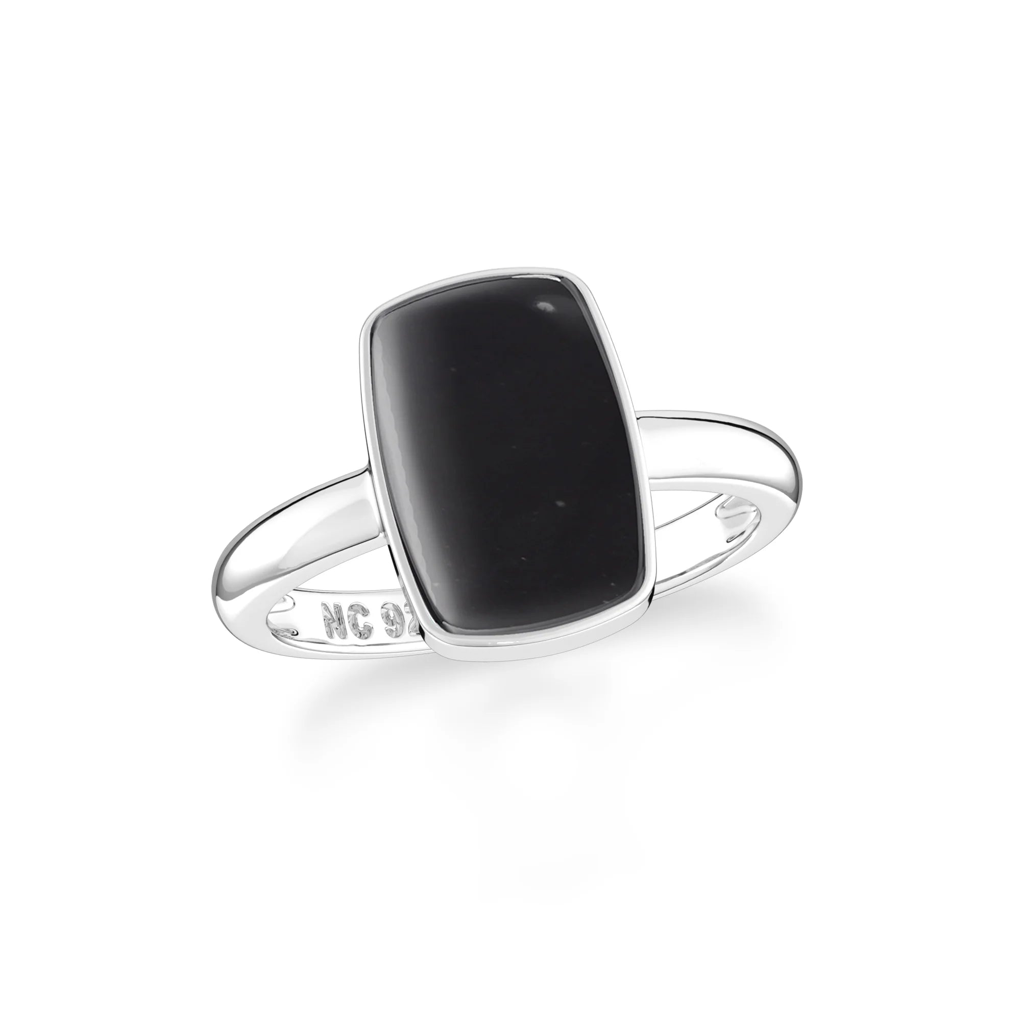 shungite bezel-set ring