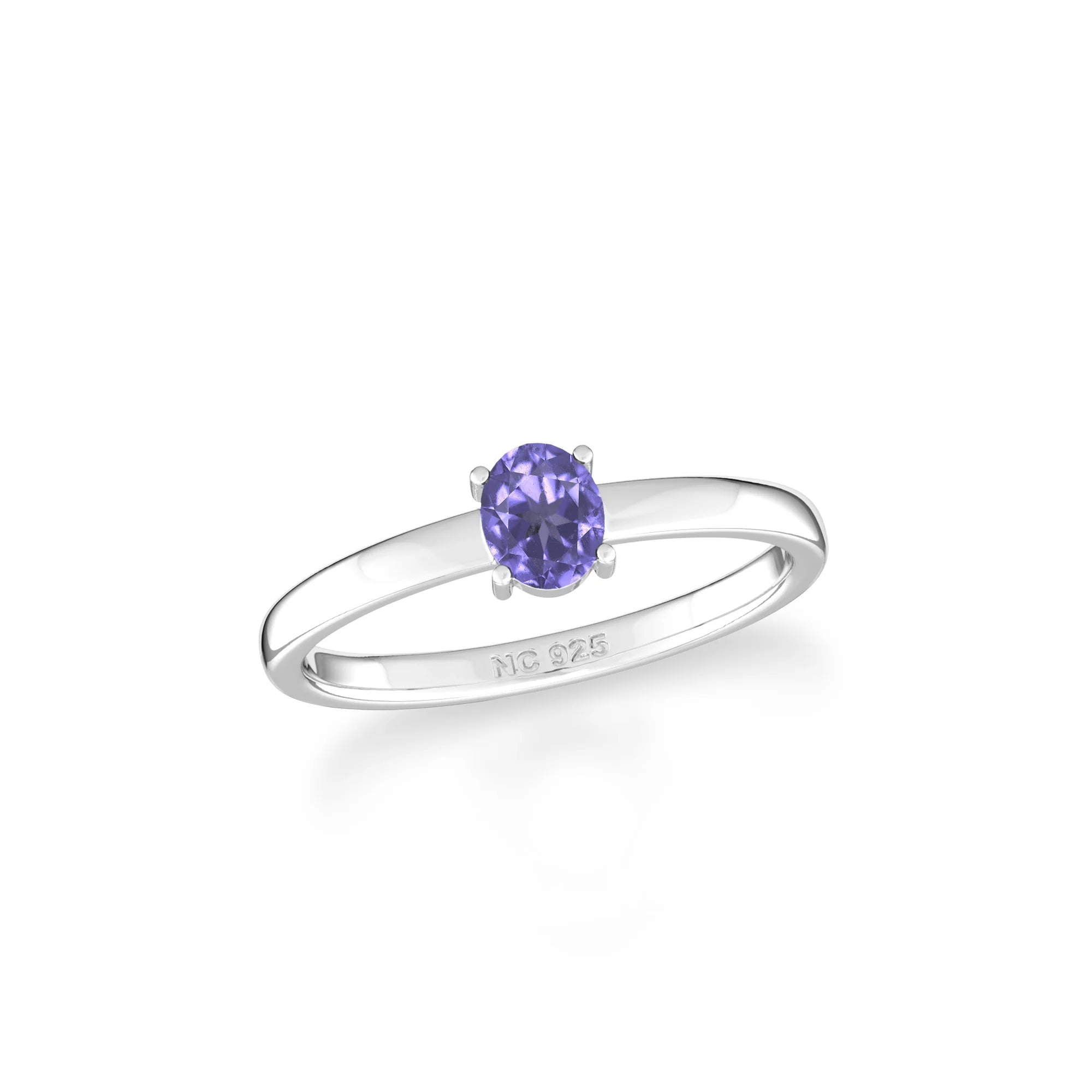 tanzanite stackable prong-set ring