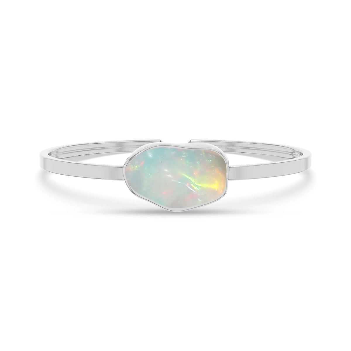 Natural Rough Ethiopian Opal Twister Bracelets for Women in Sterling Silver