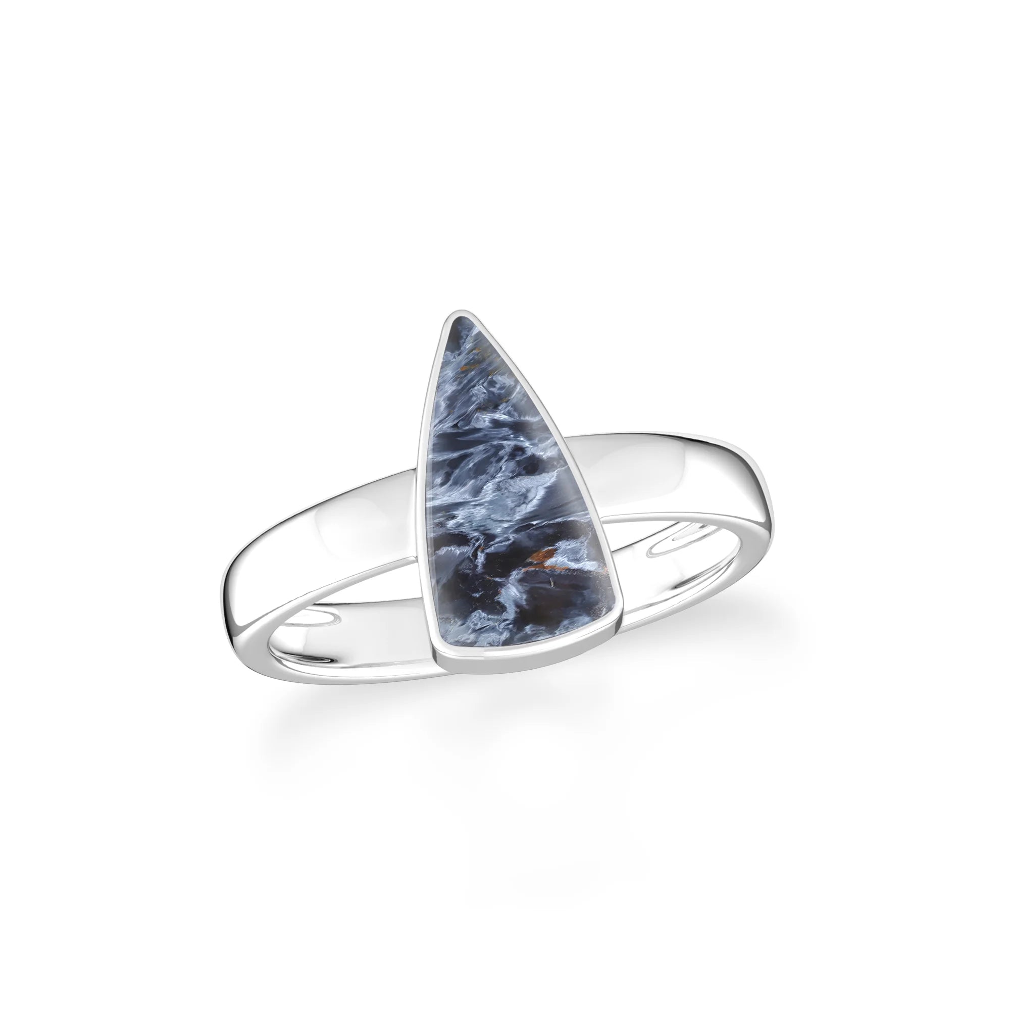 pietersite bezel-set ring