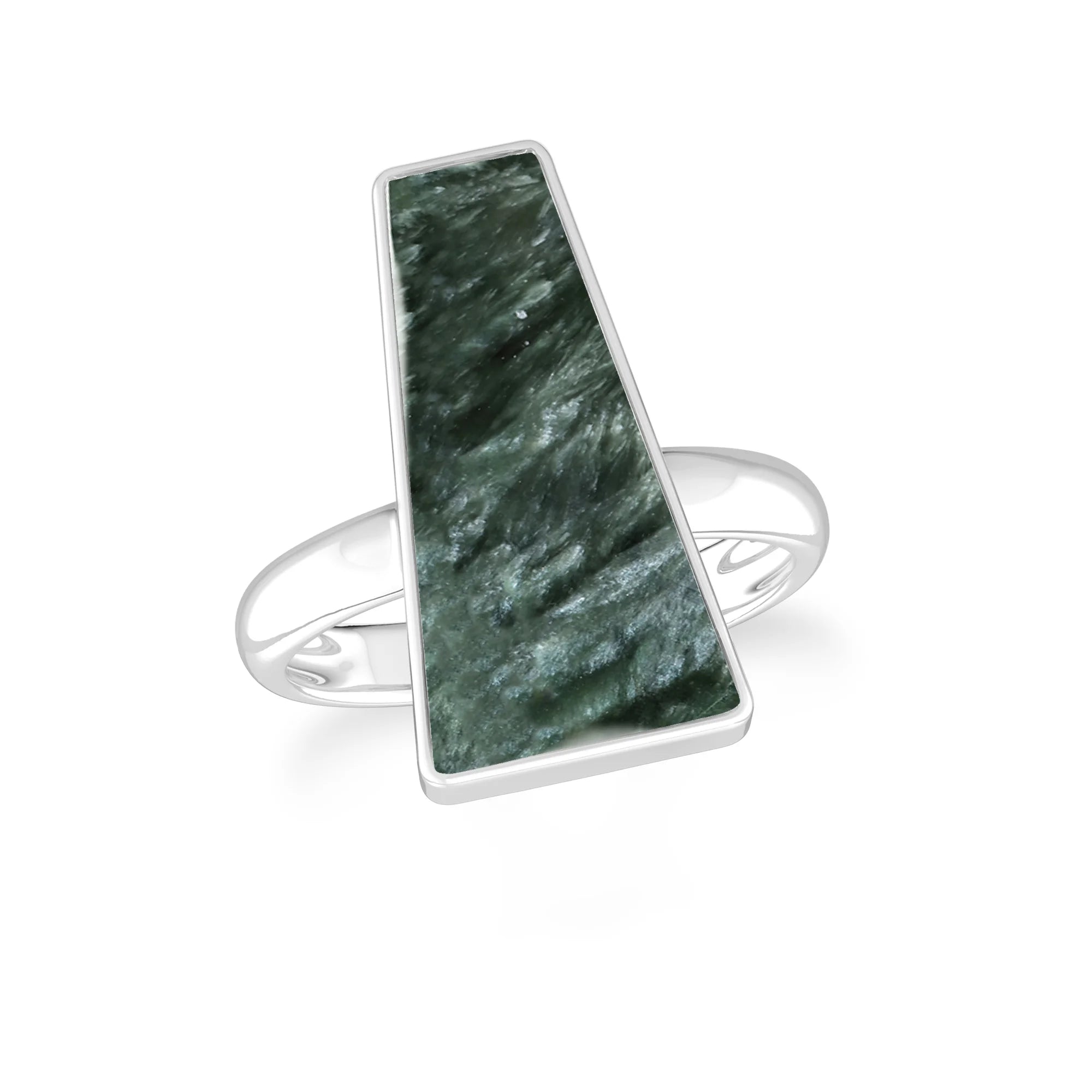 seraphinite bezel-set ring