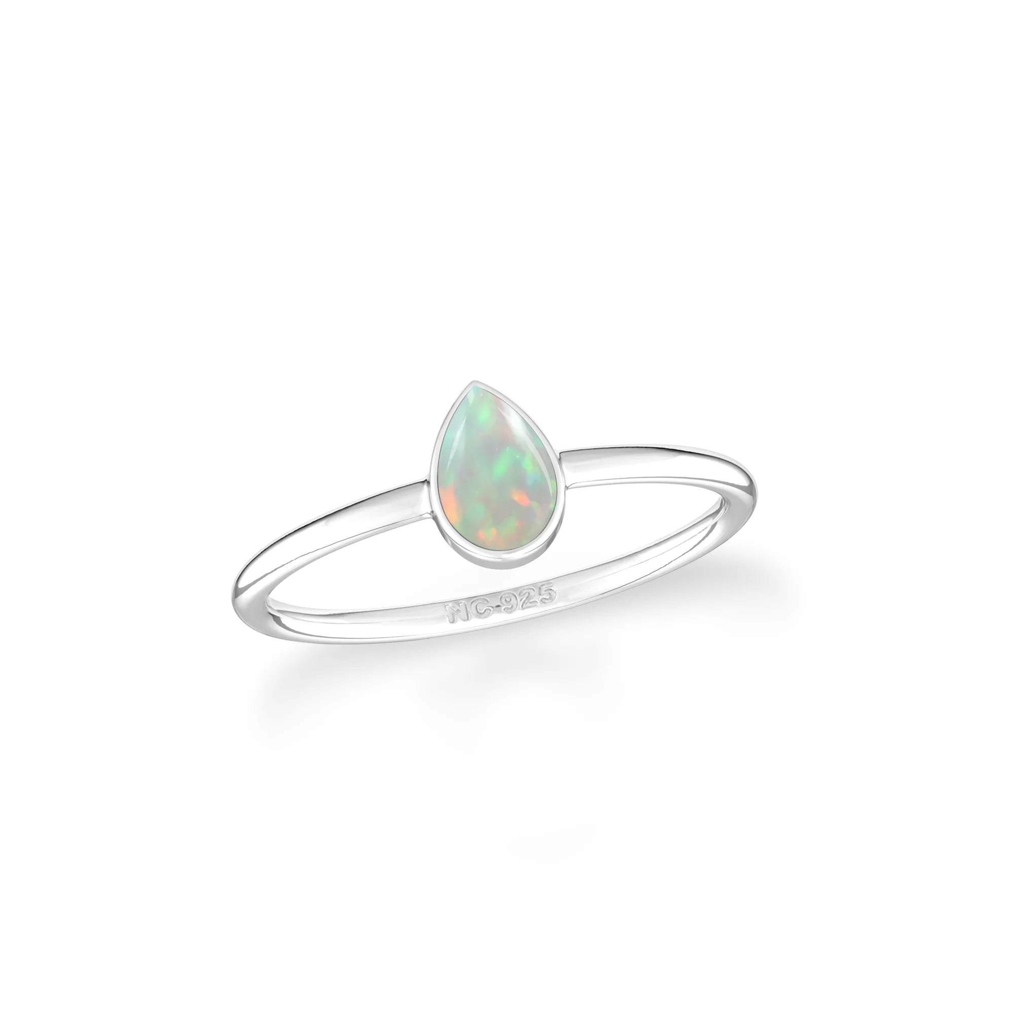 ethiopian opal bezel-set ring