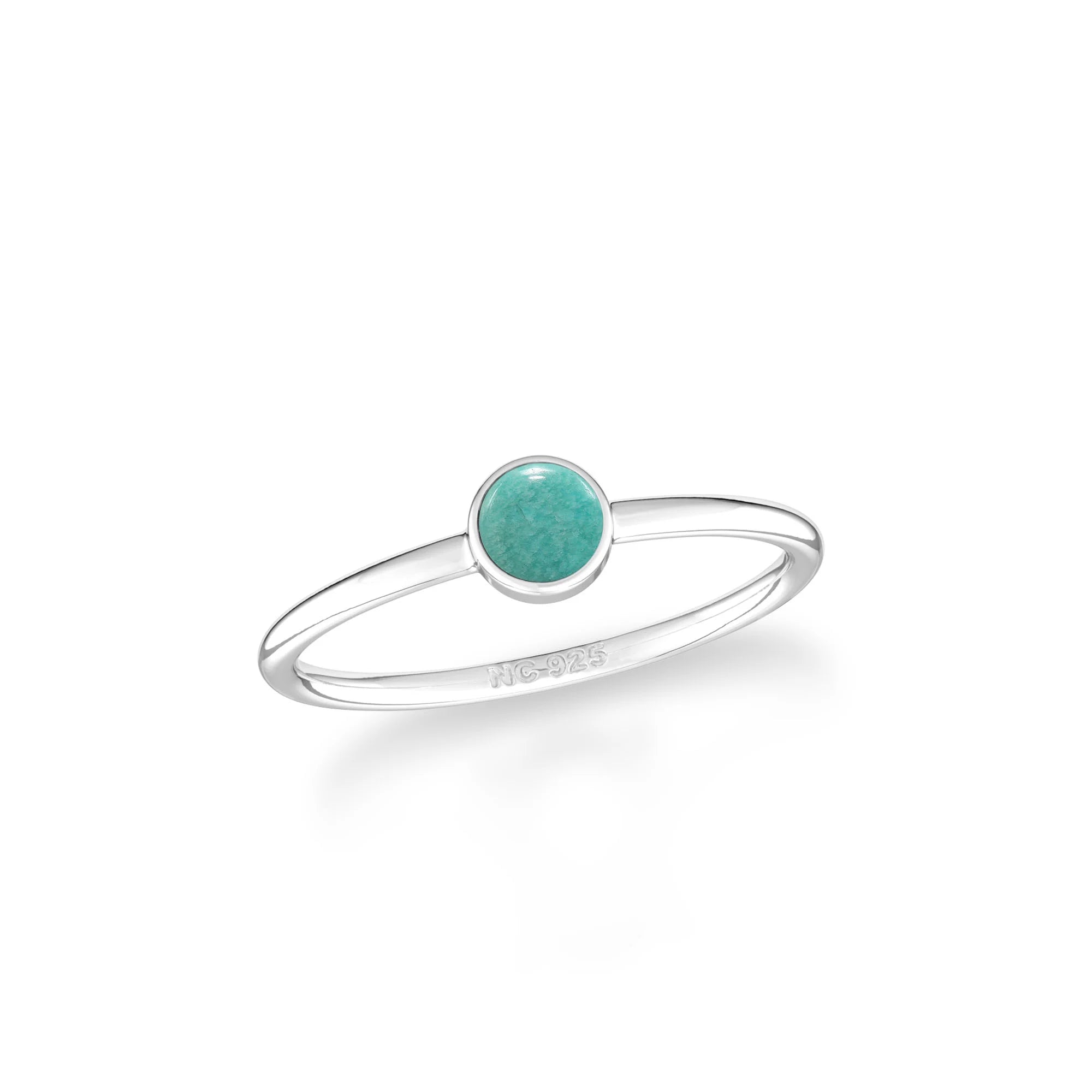 amazonite stackable bezel-set ring