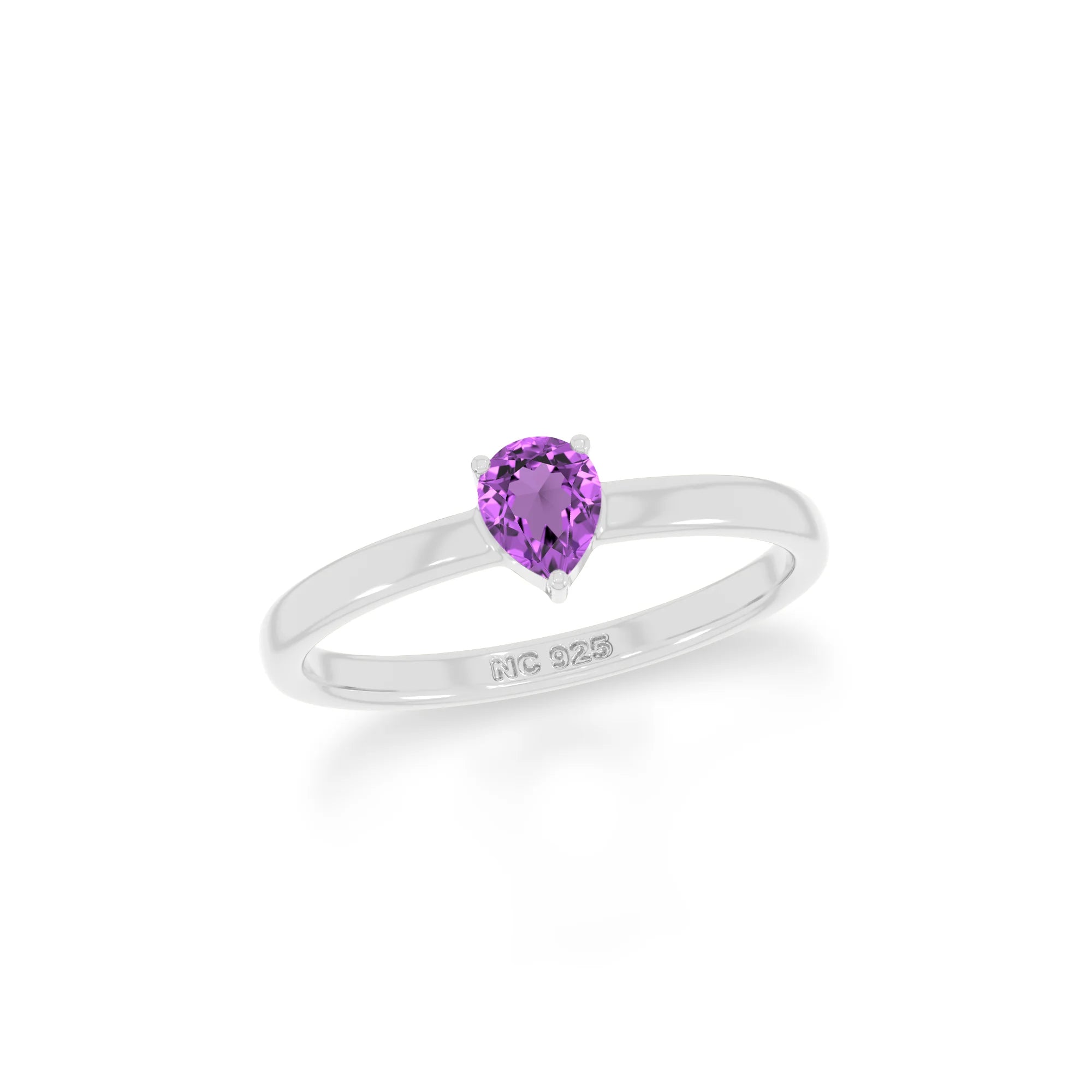 amethyst stackable prong-set ring