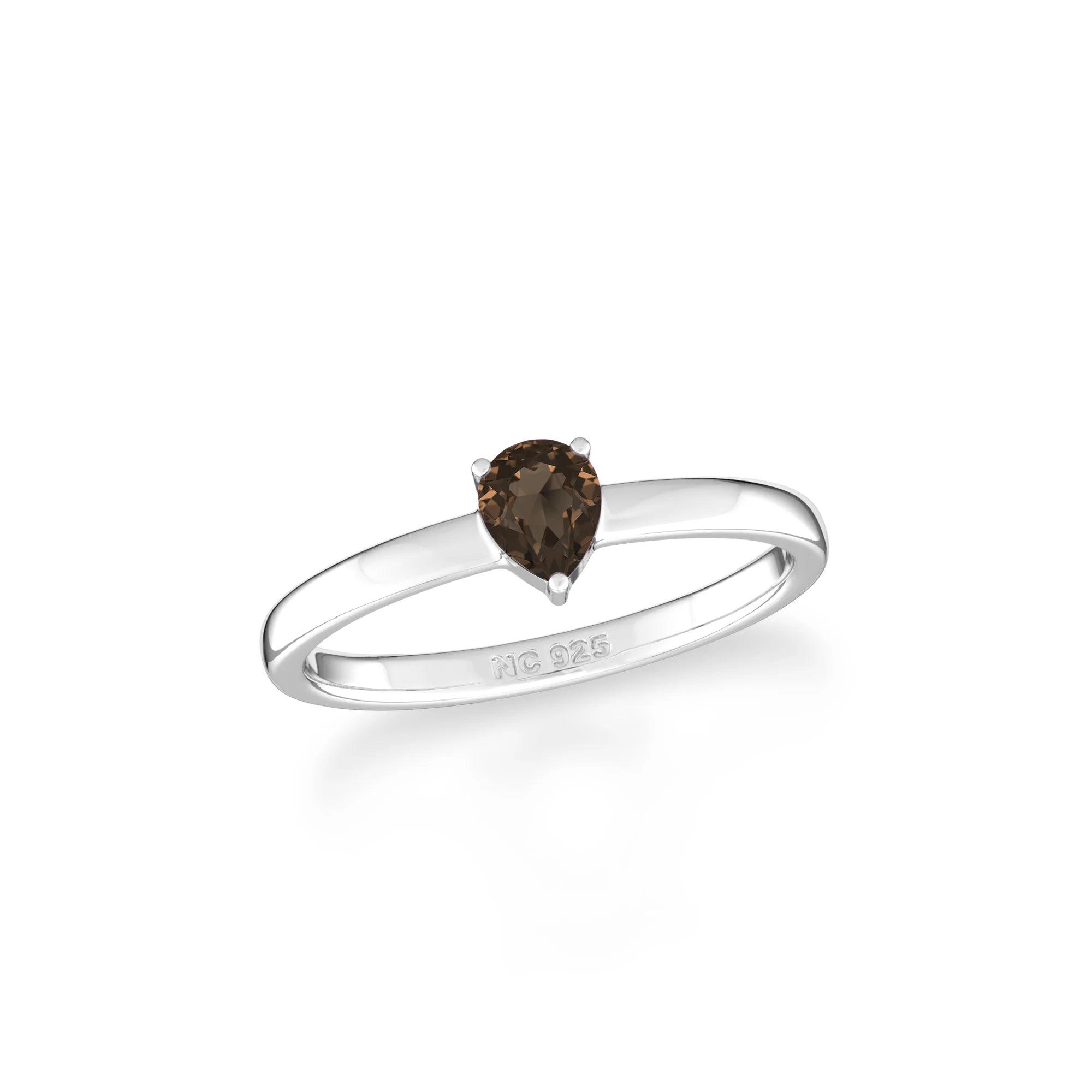 smoky quartz stackable prong-set ring