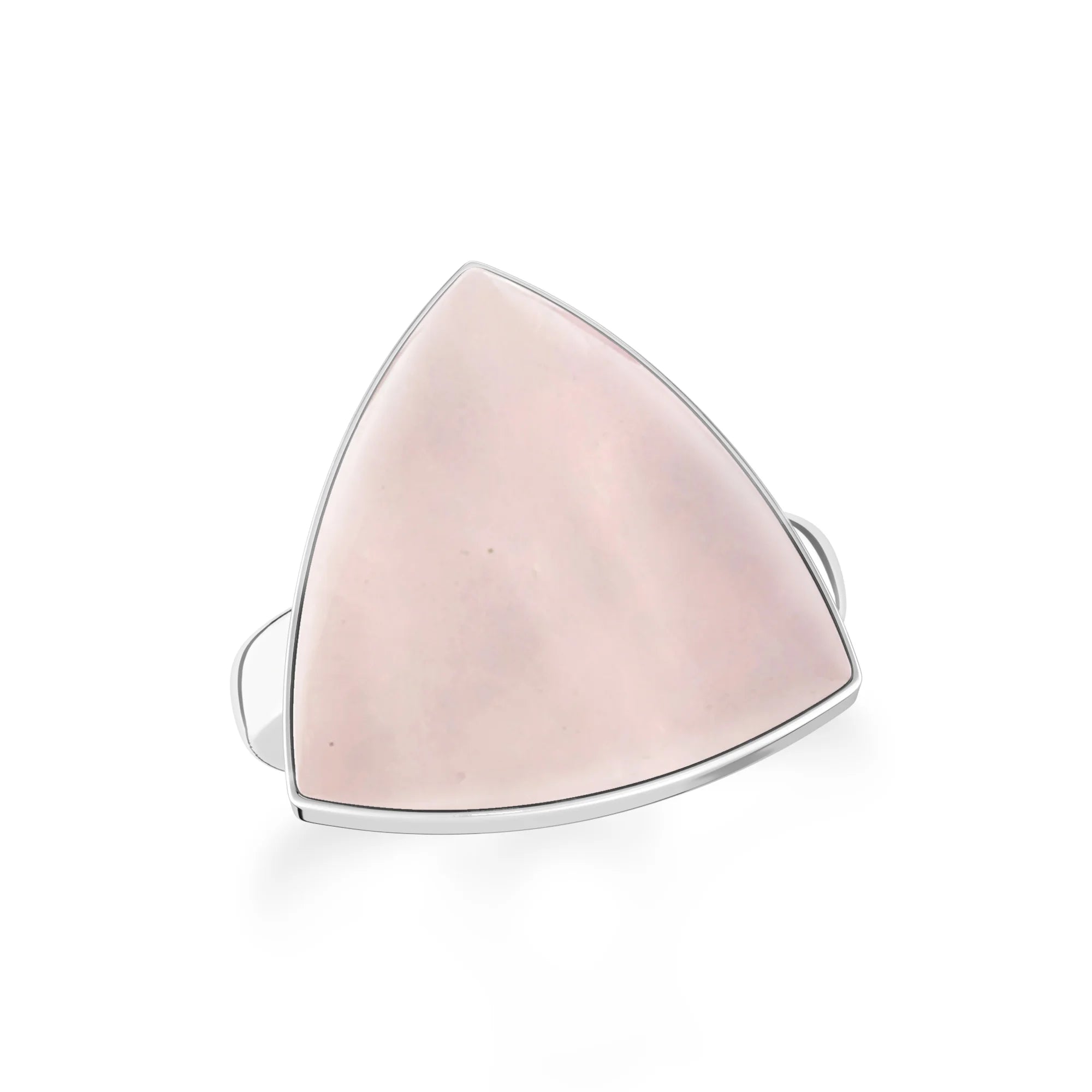 rose-quartz bezel-set ring