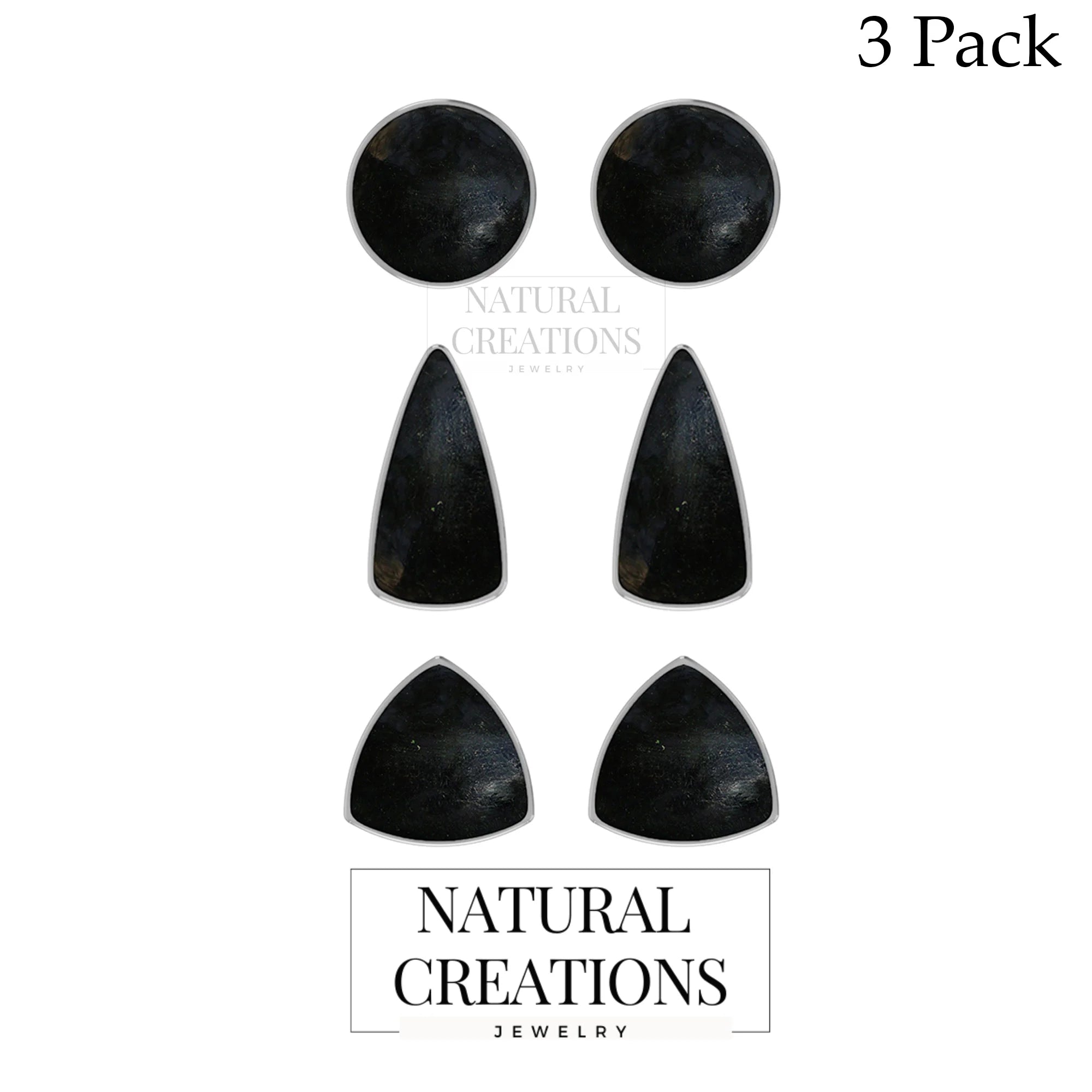 black tourmaline cab earrings