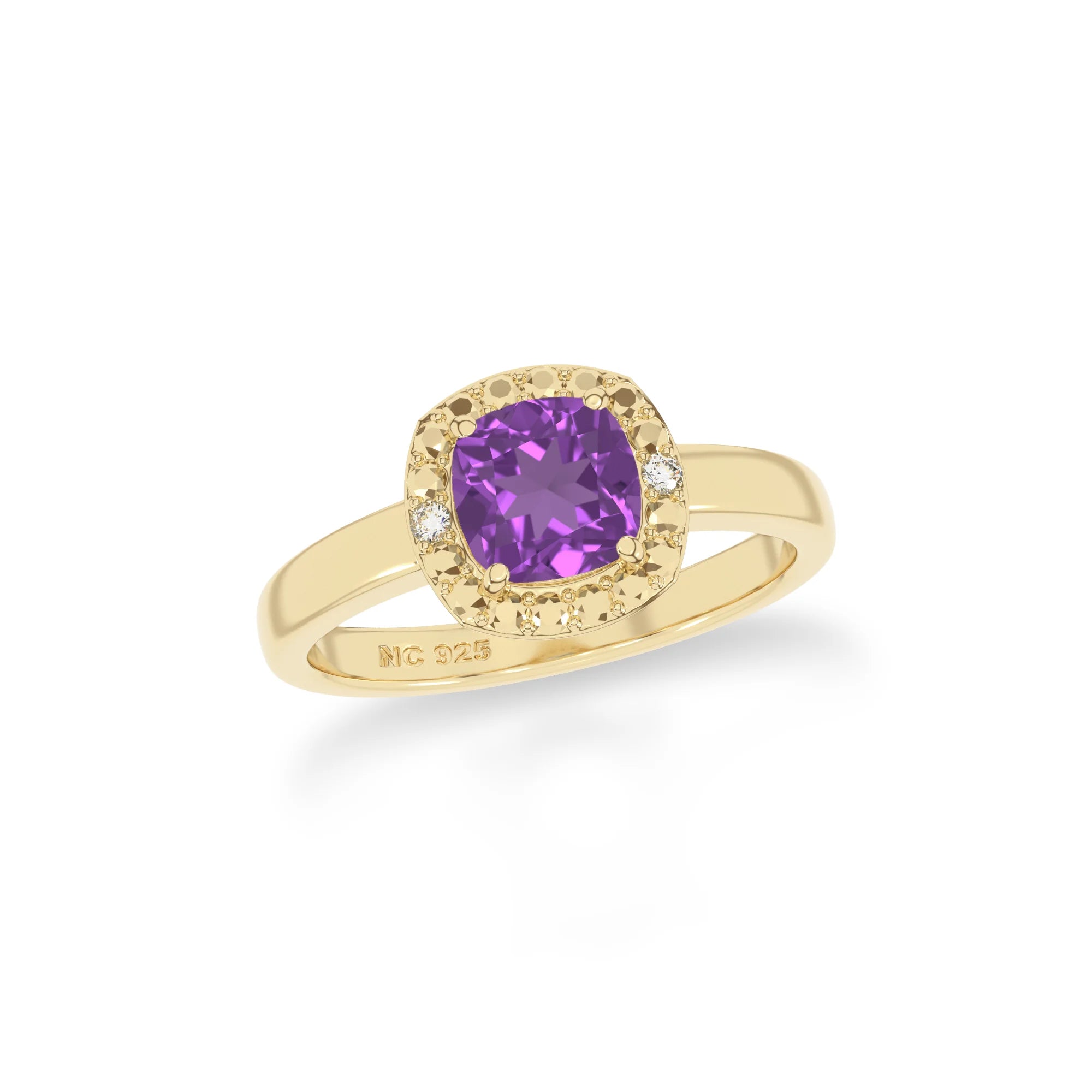 amethyst stackable prong-set ring