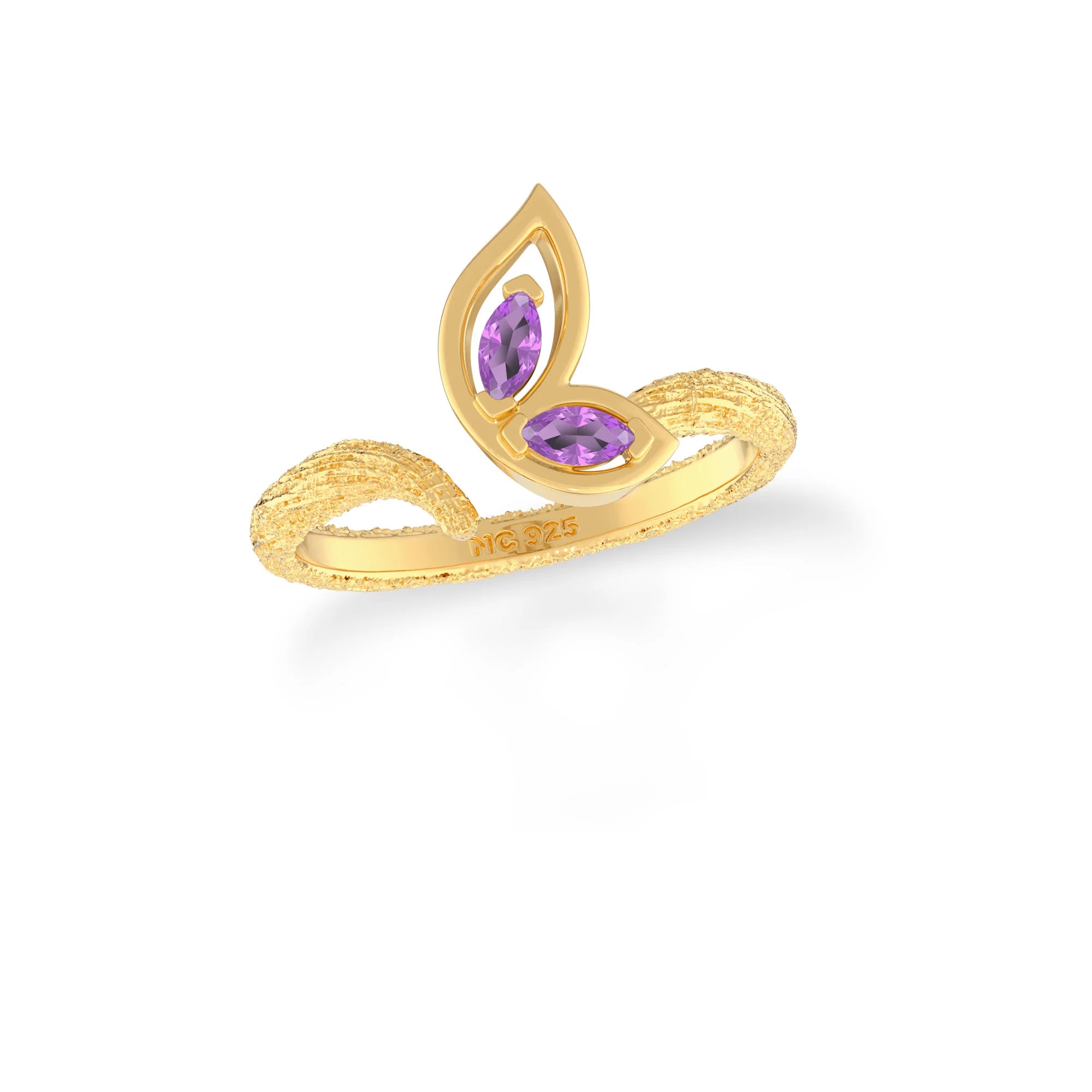 amethyst prong-set ring