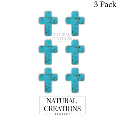 compressed turquoise blue earrings