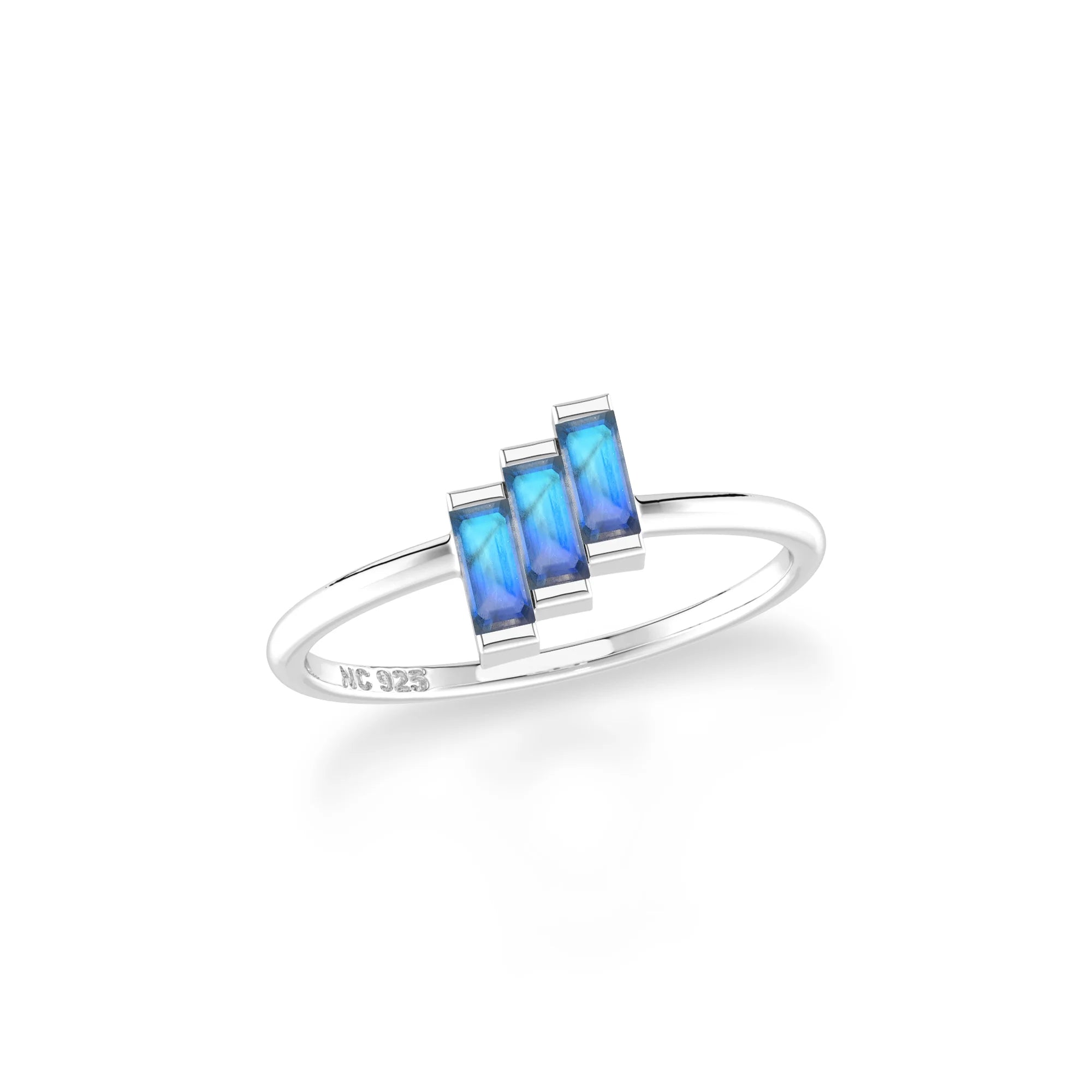 labradorite stackable prong-set ring