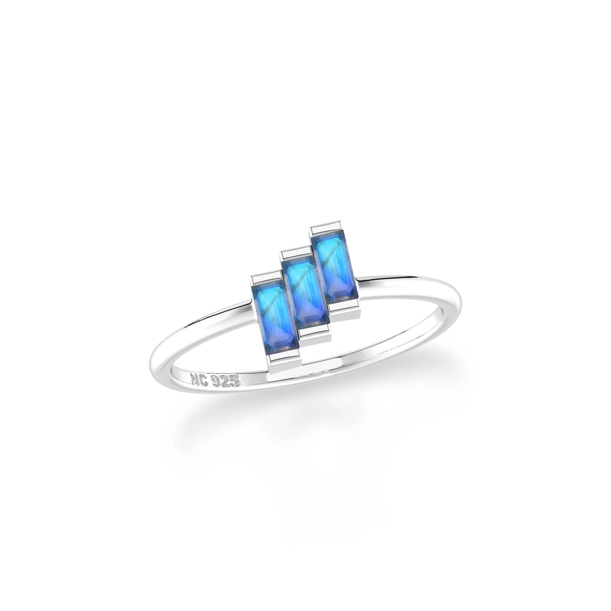 labradorite stackable prong-set ring