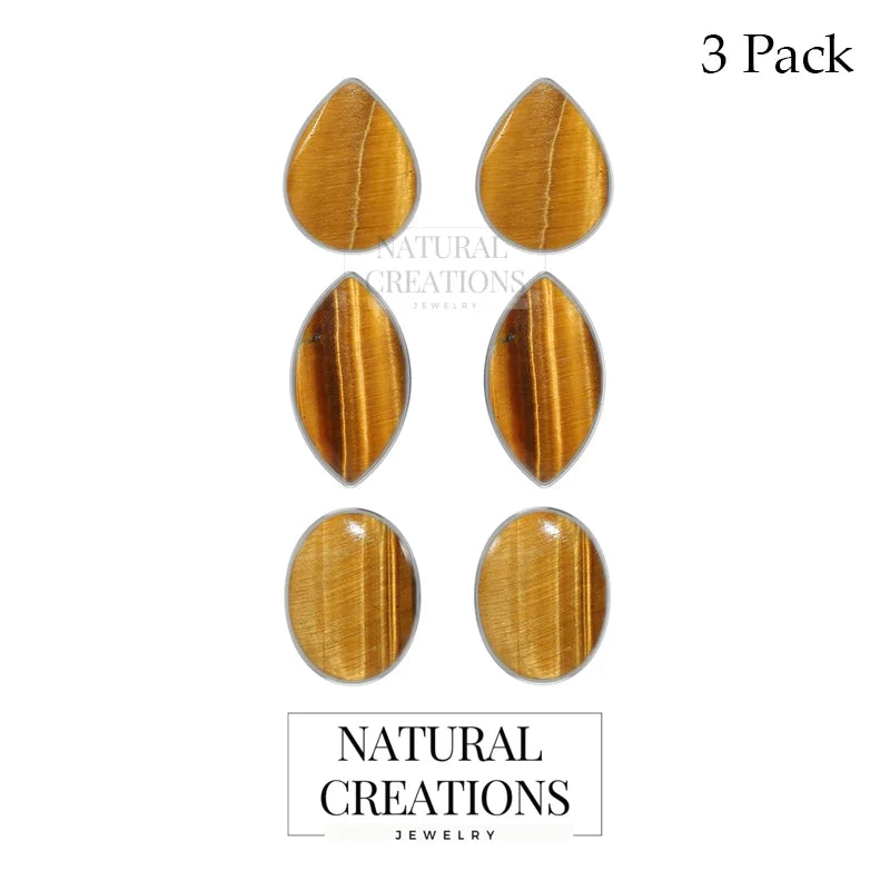 tiger eye cab earrings