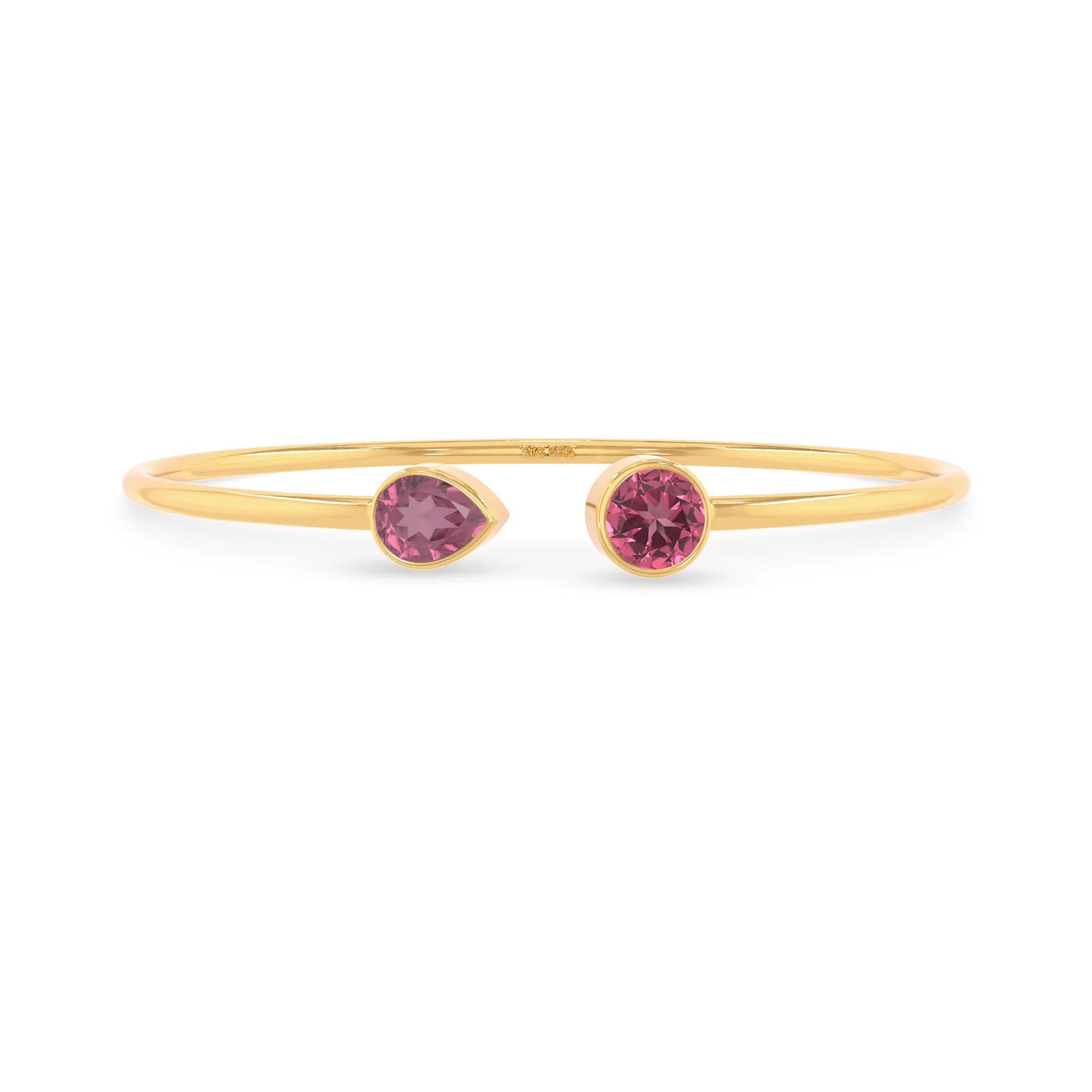 pink tourmaline cut bracelet
