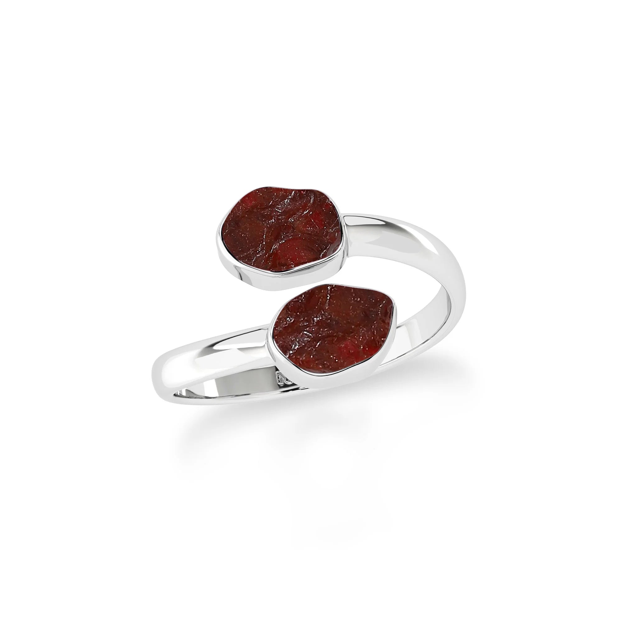 garnet stackable bezel-set ring