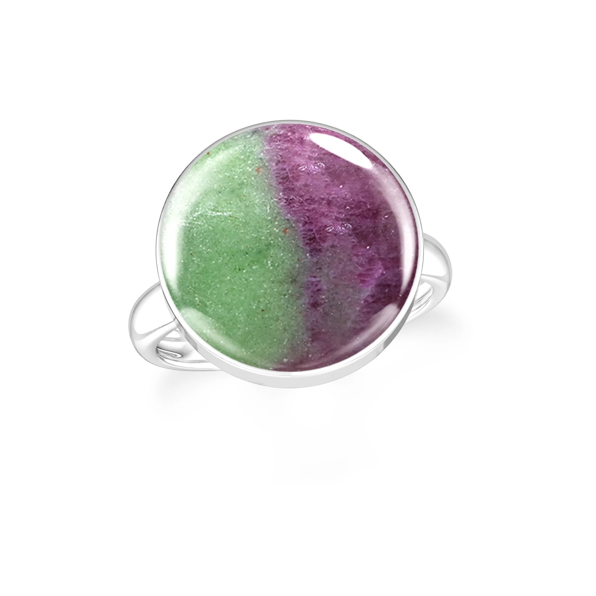 ruby-zoisite bezel-set ring