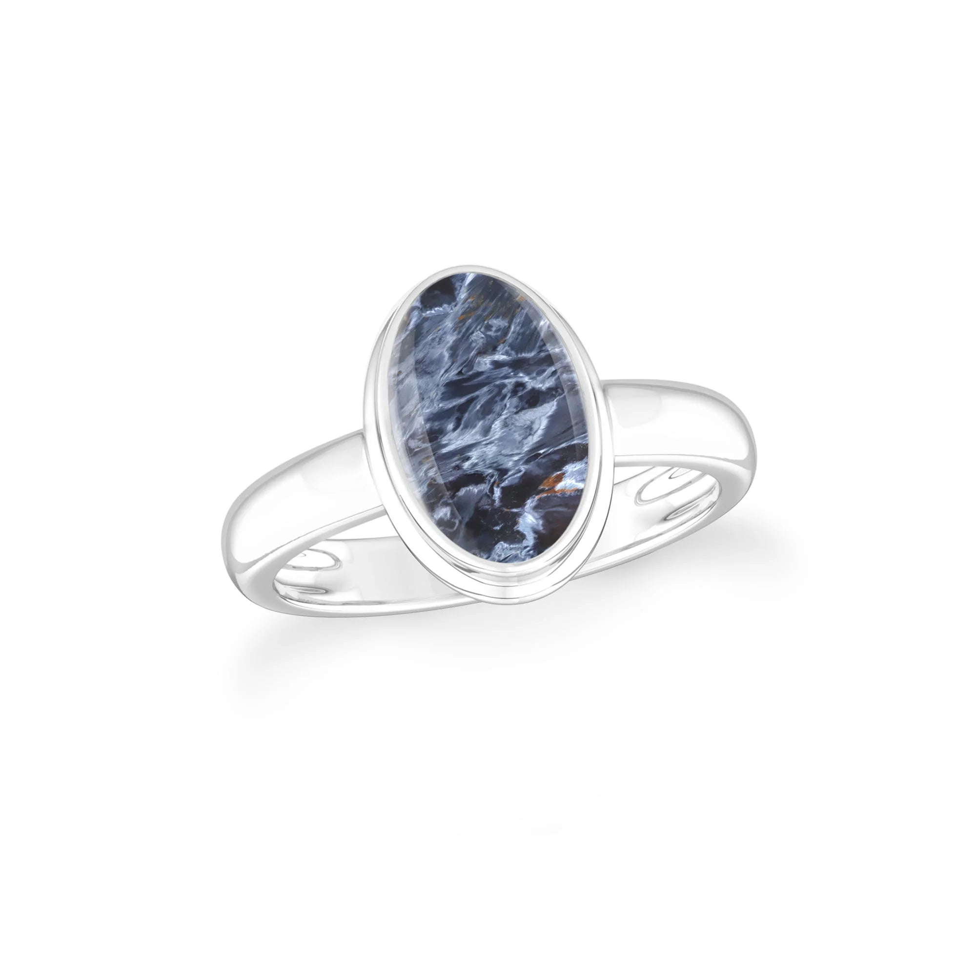 pietersite bezel-set ring