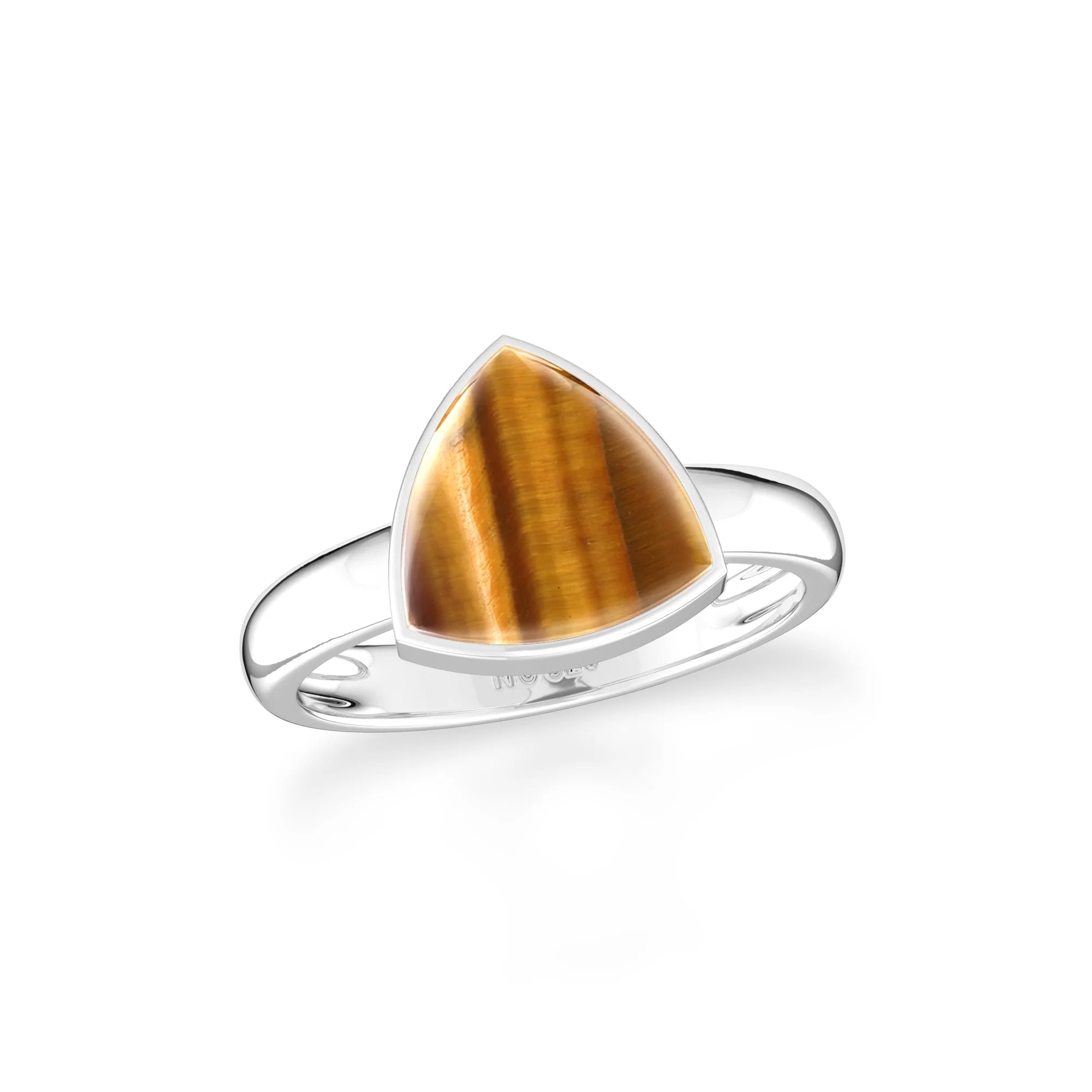 tiger-eye bezel-set ring