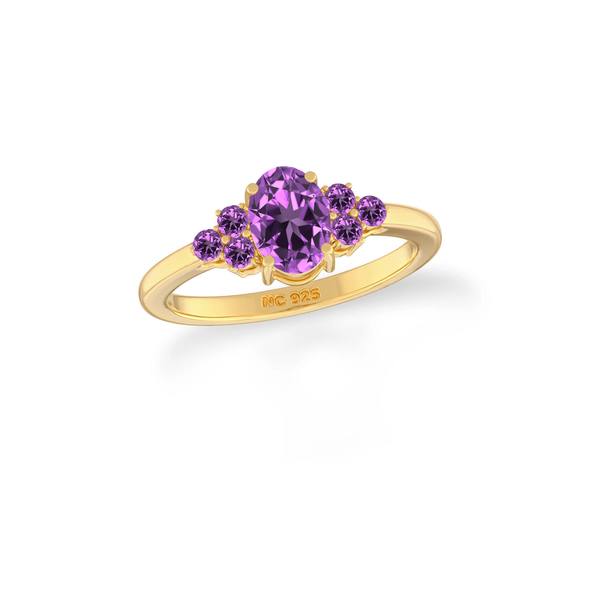 amethyst prong-set ring