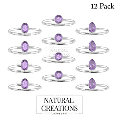 amethyst stackable bezel-set ring