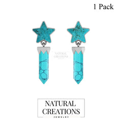 turquoise slice earrings