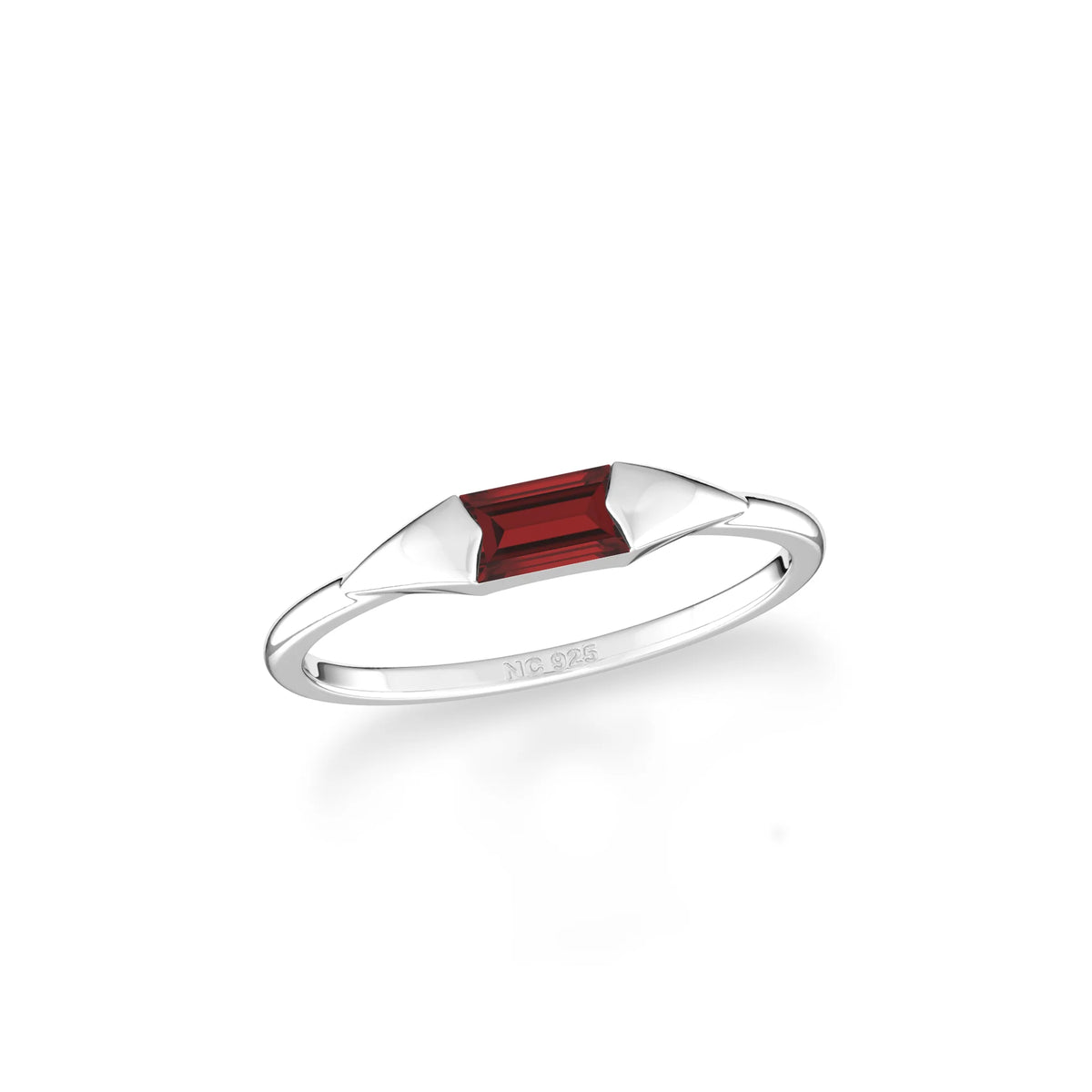 garnet bezel-set ring