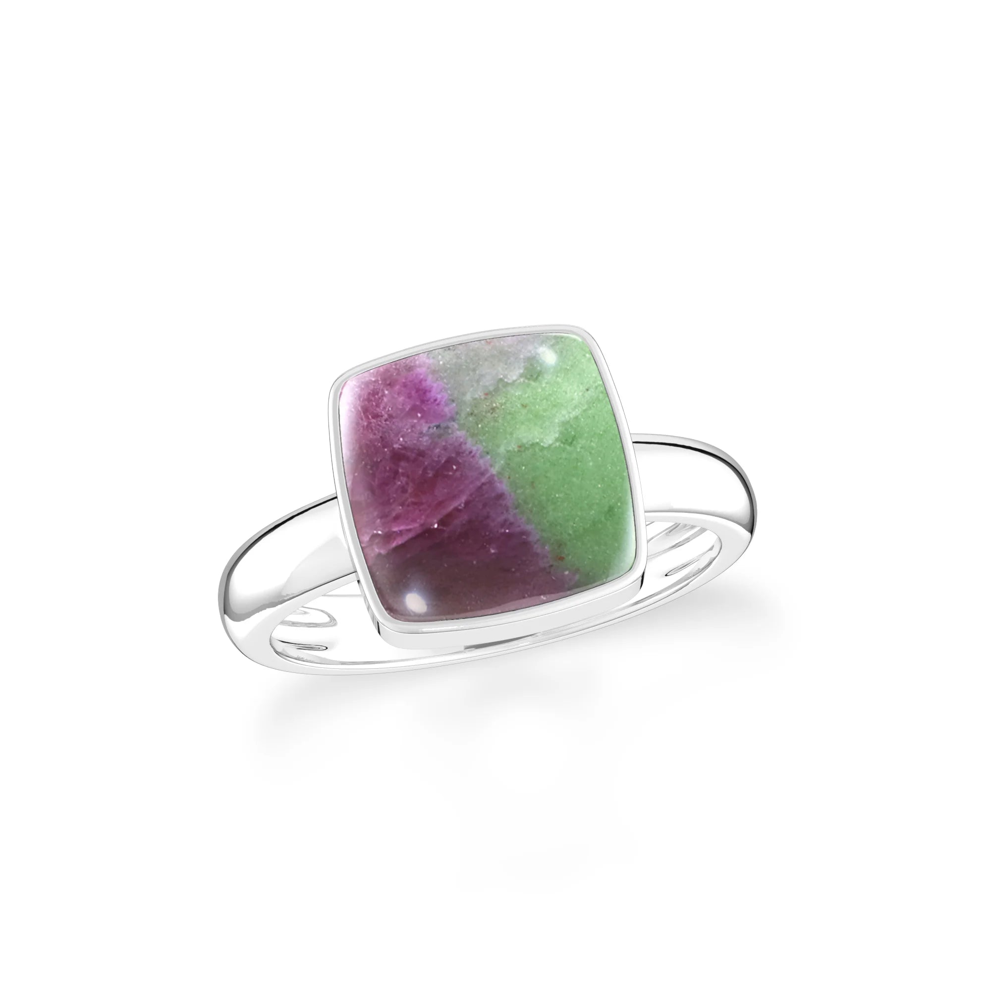 ruby-zoisite bezel-set ring