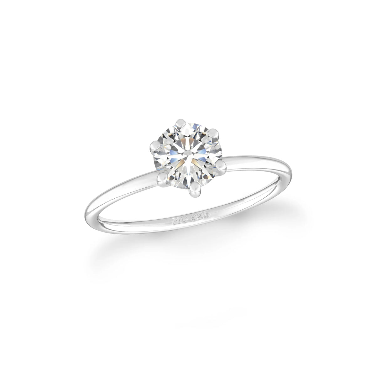 moissanite prong-set ring