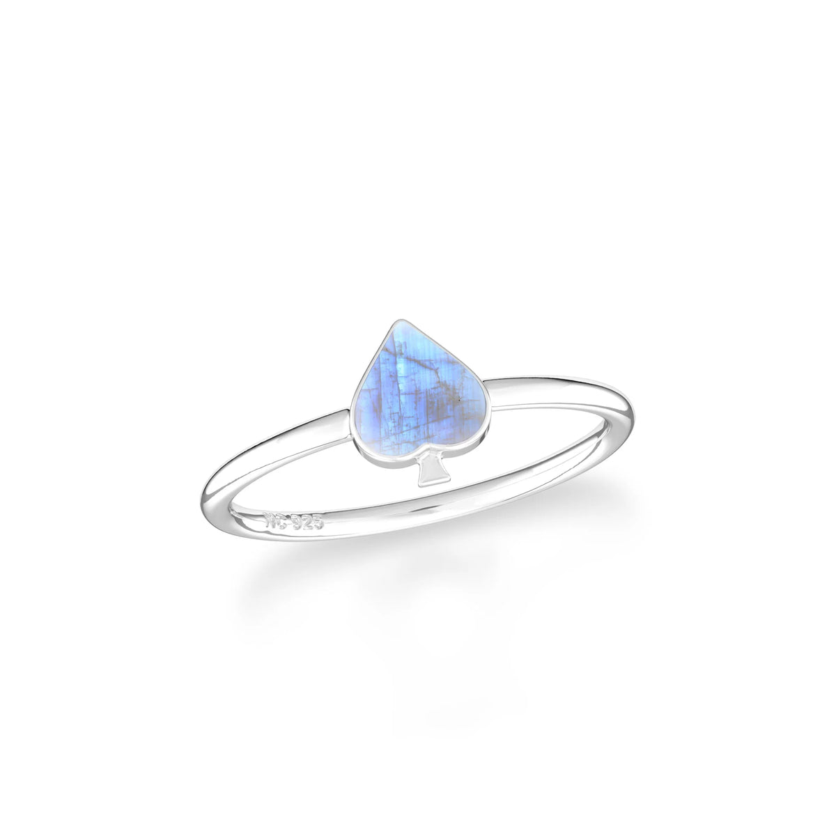 rainbow moonstone stackable bezel-set ring