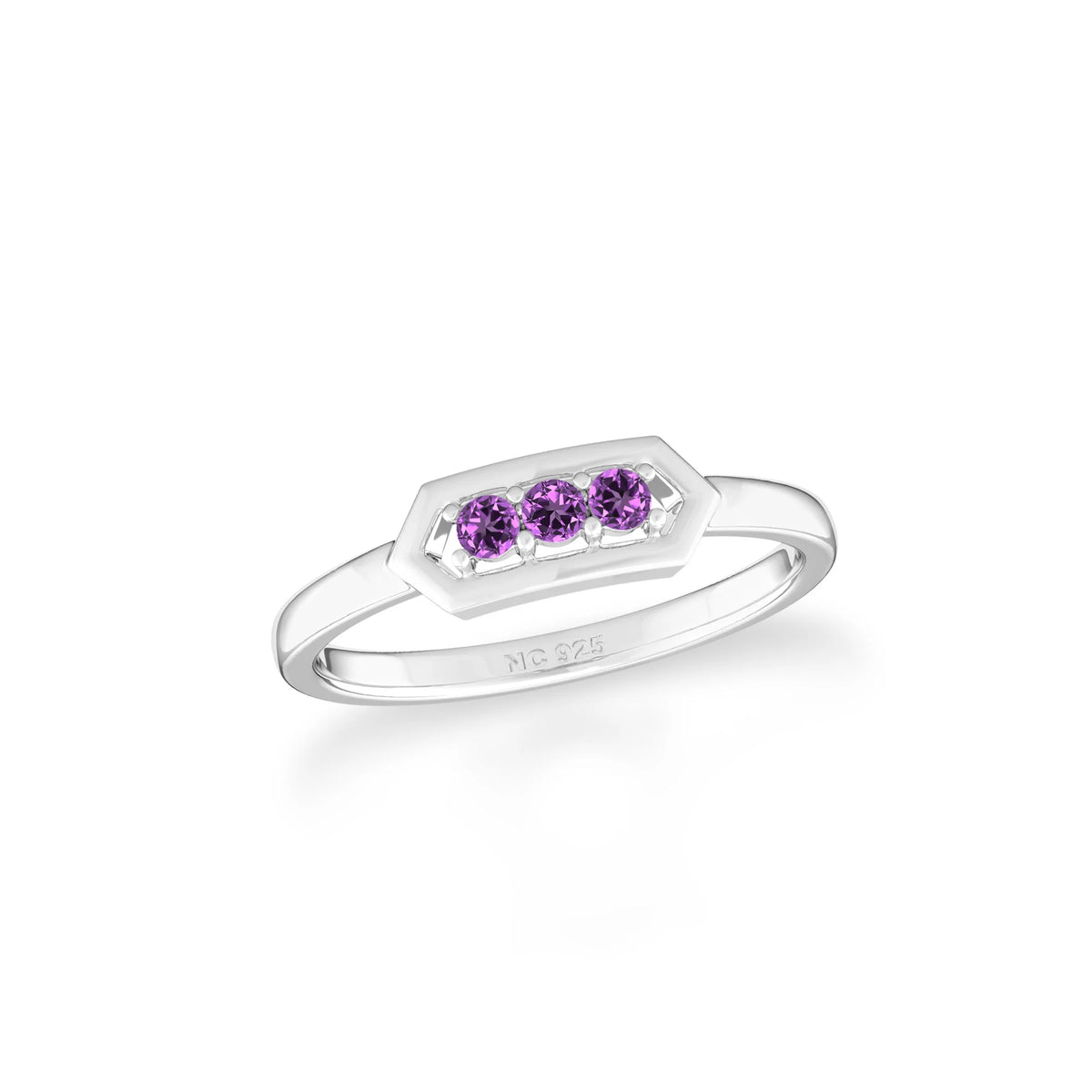 amethyst prong-set ring