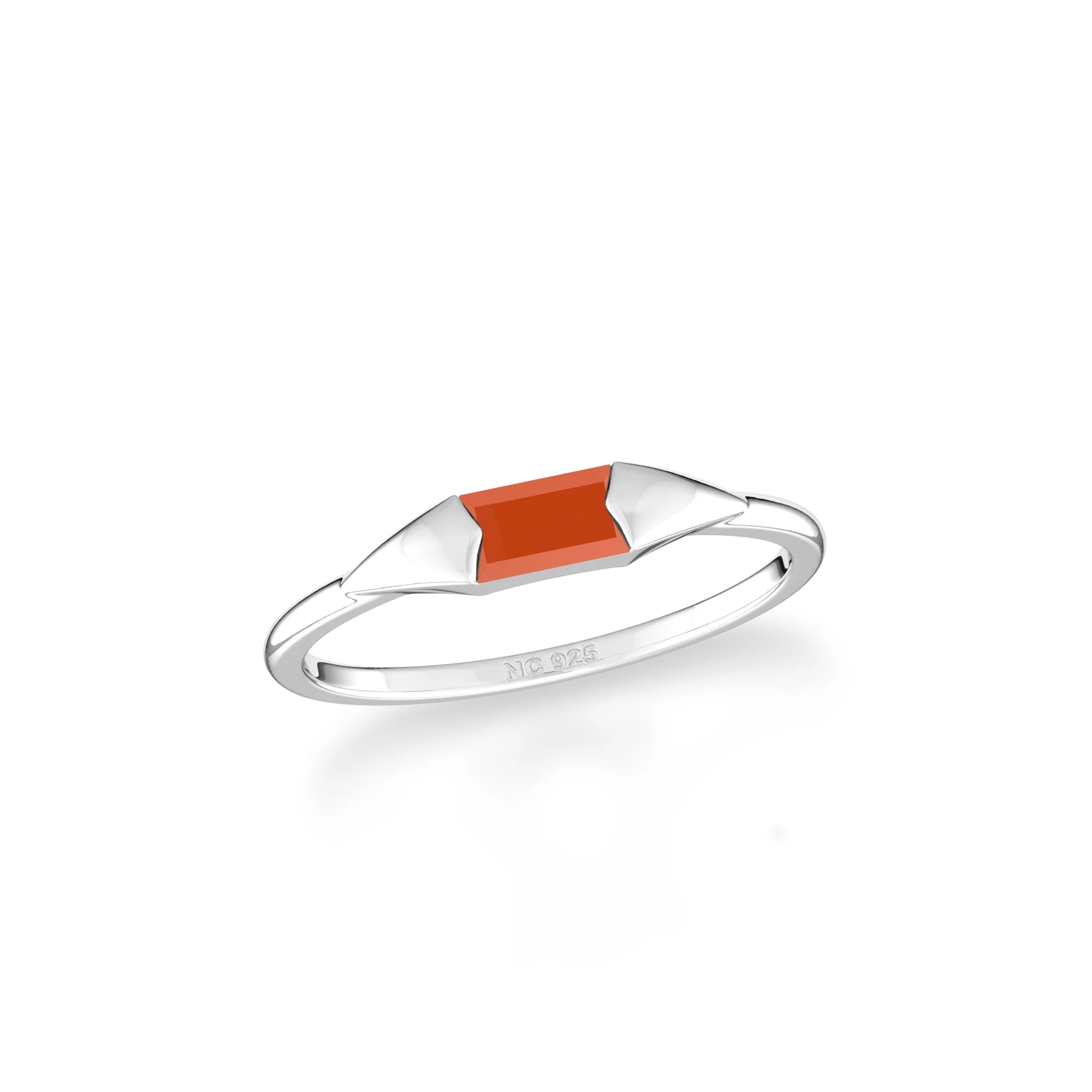 carnelian stackable bezel-set ring