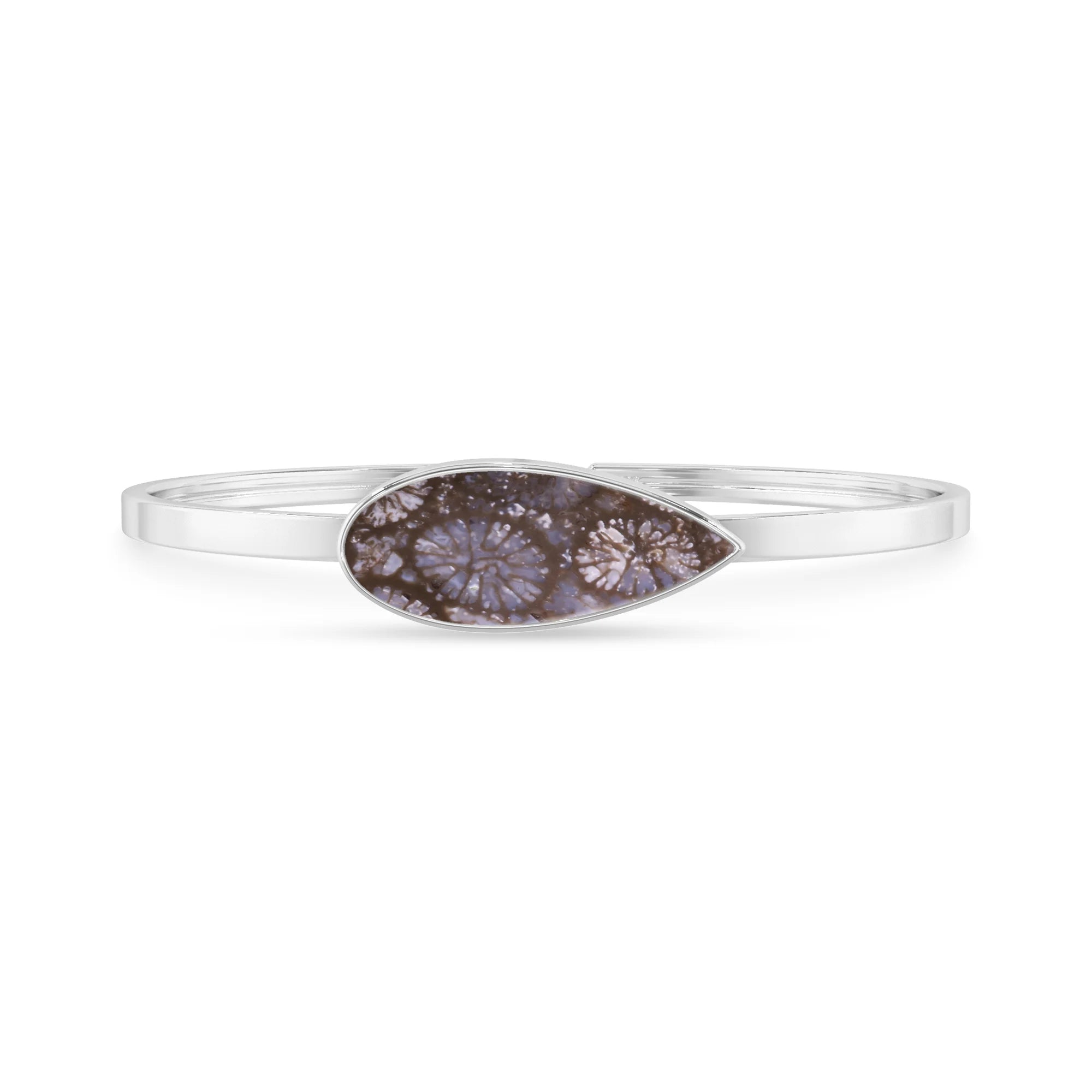 black fossil coral rough bracelet
