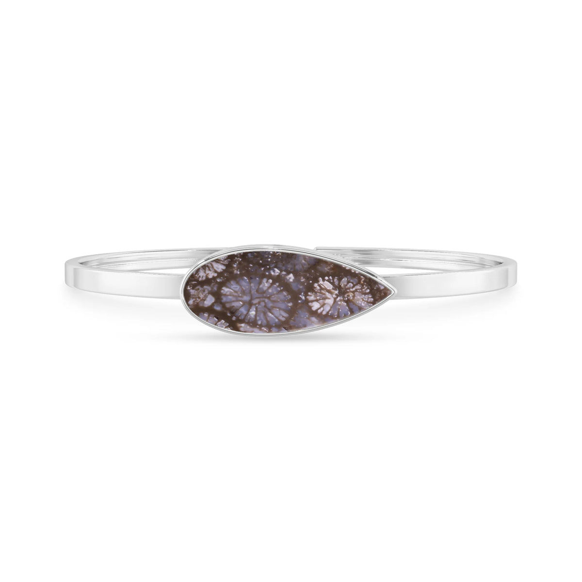 black fossil coral rough bracelet
