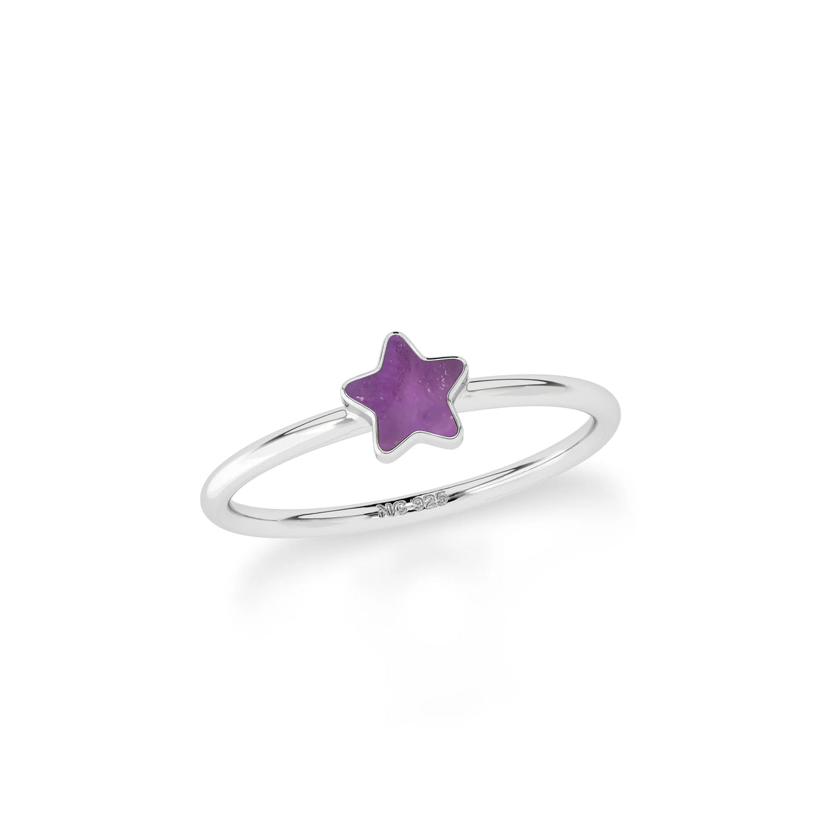 amethyst stackable bezel-set ring