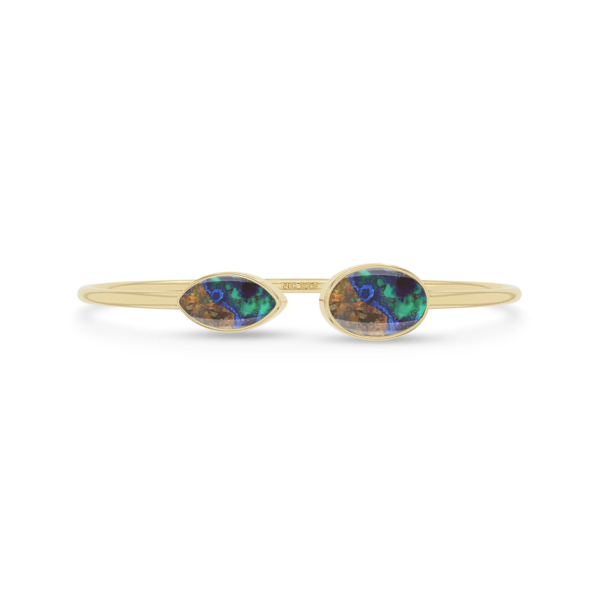 azurite malachite cab bracelet