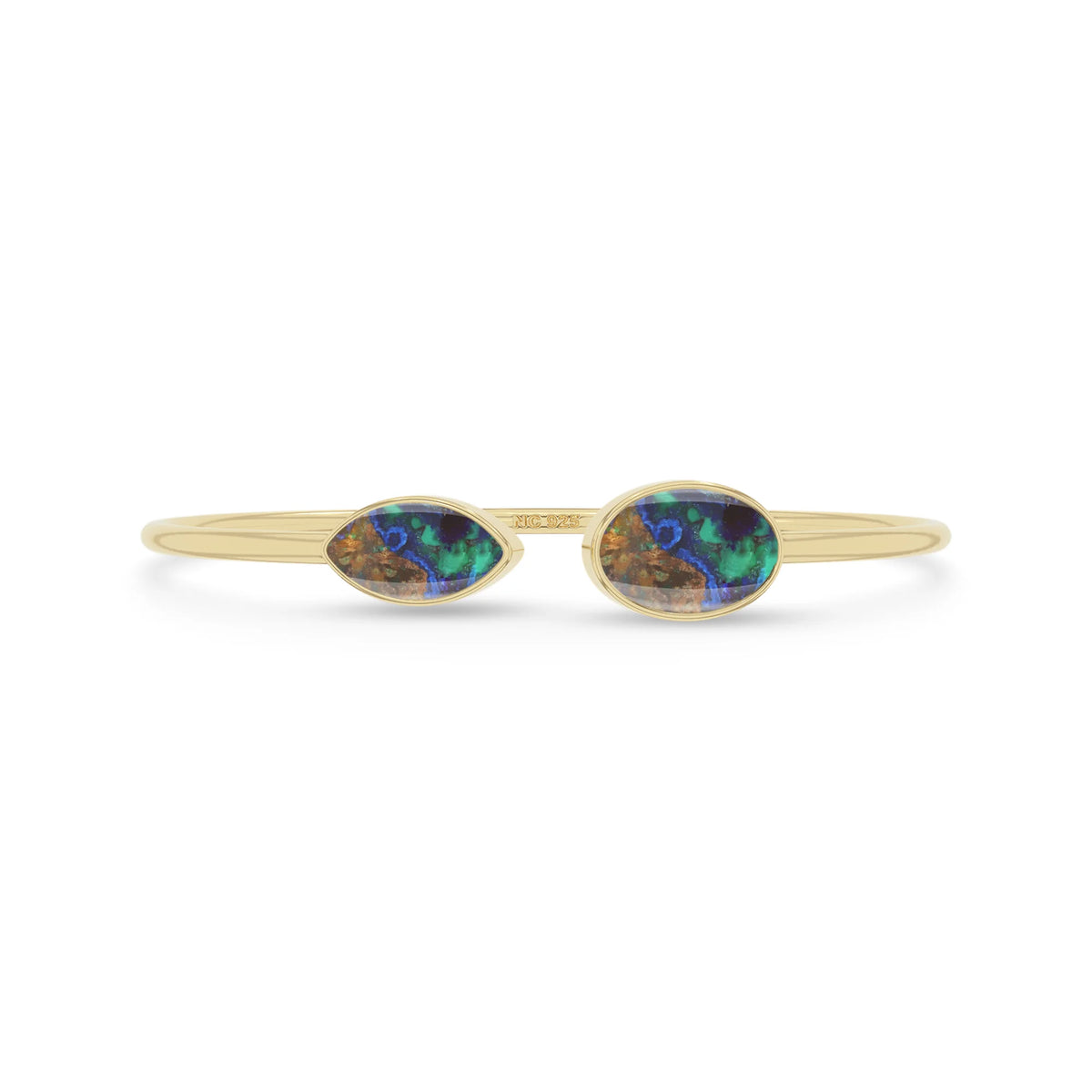 azurite malachite cab bracelet