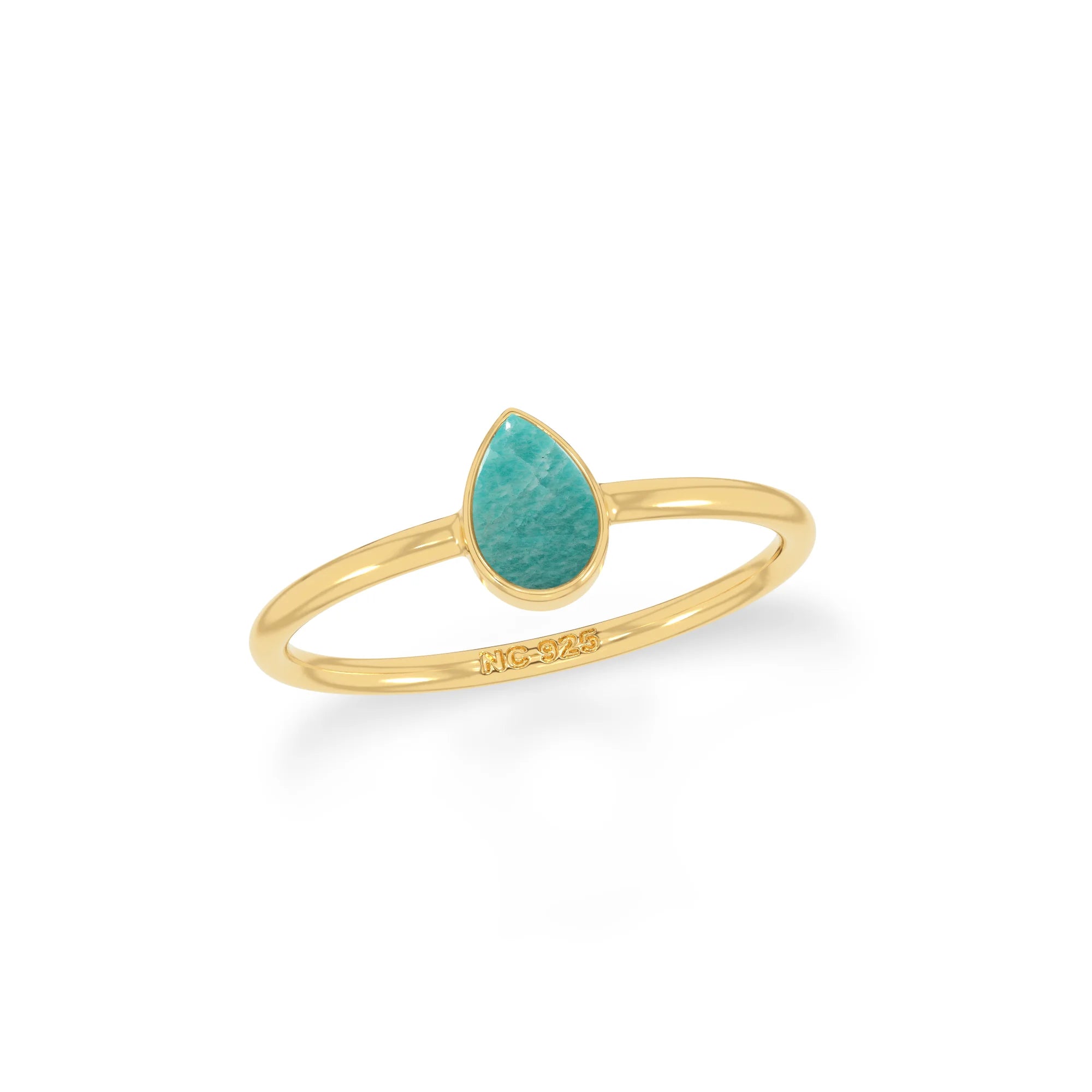 amazonite bezel-set ring