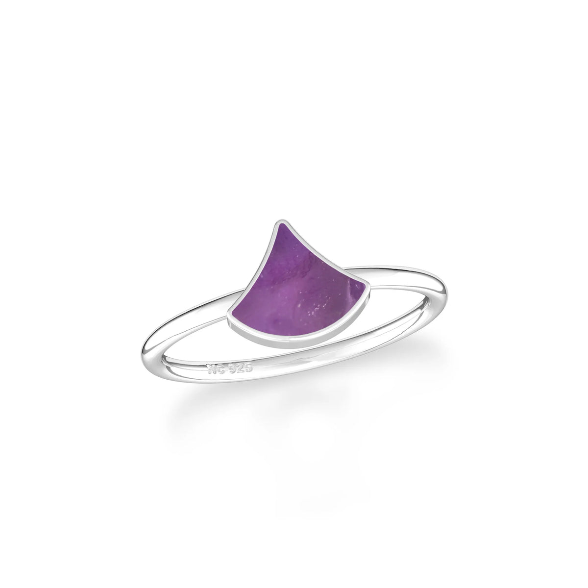 amethyst stackable bezel-set ring