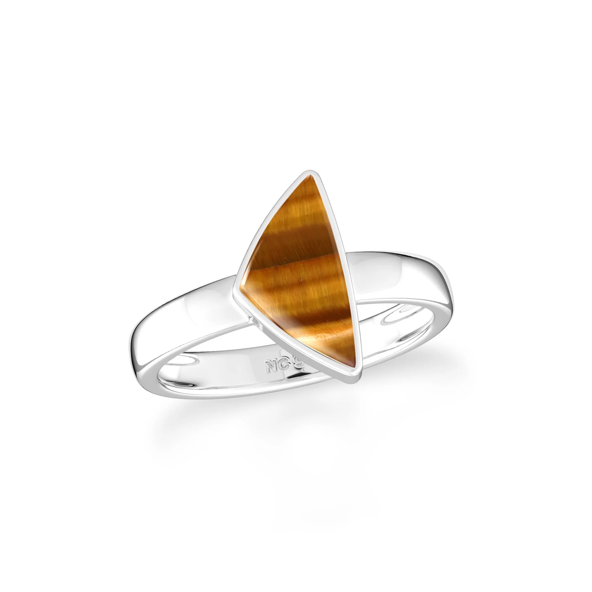 tiger-eye bezel-set ring