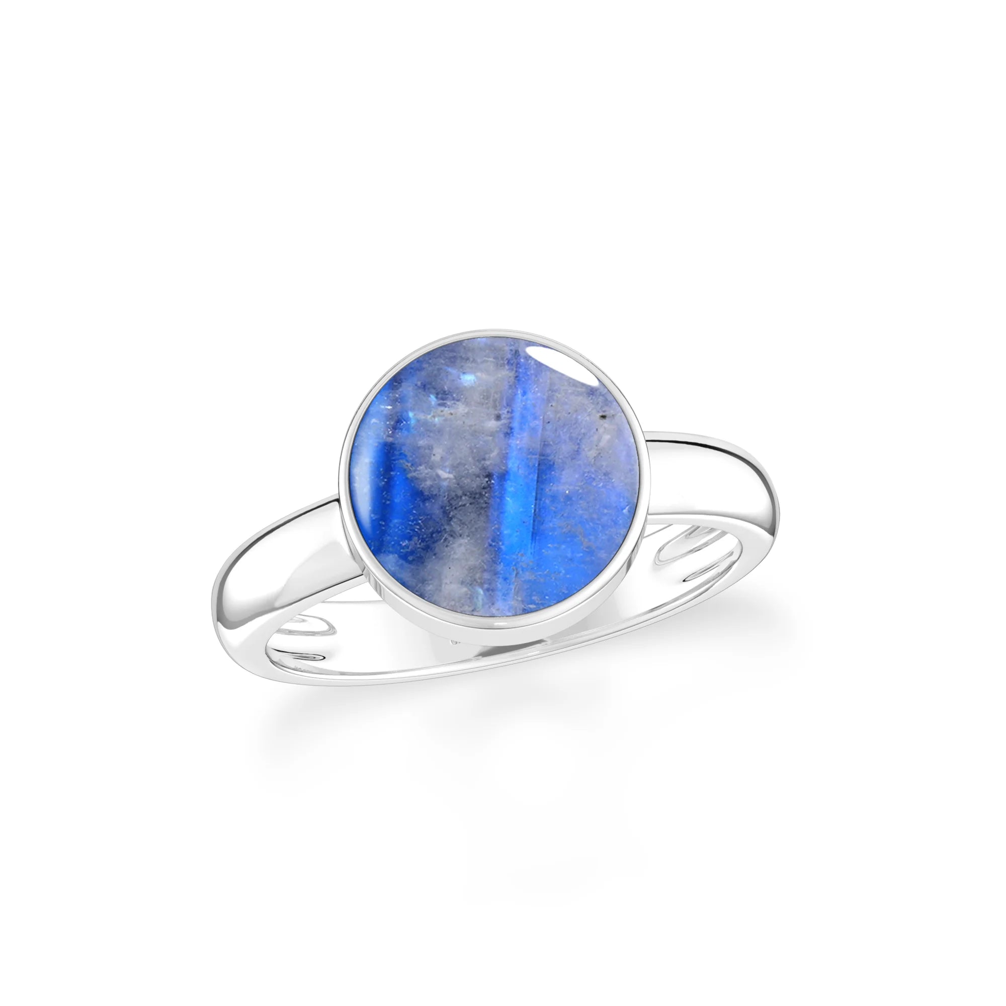 blue-moonstone bezel-set ring