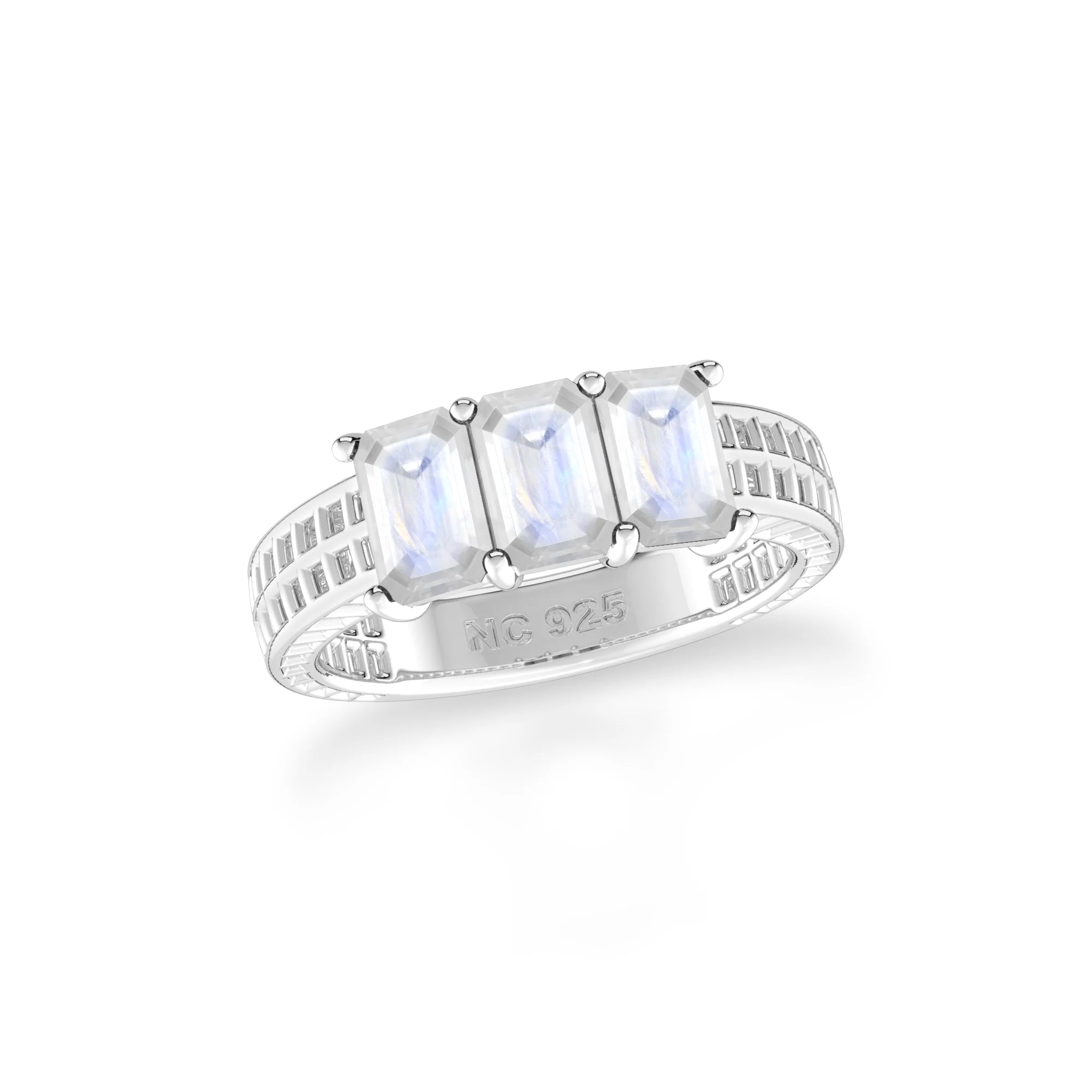 rainbow-moonstone prong-set ring