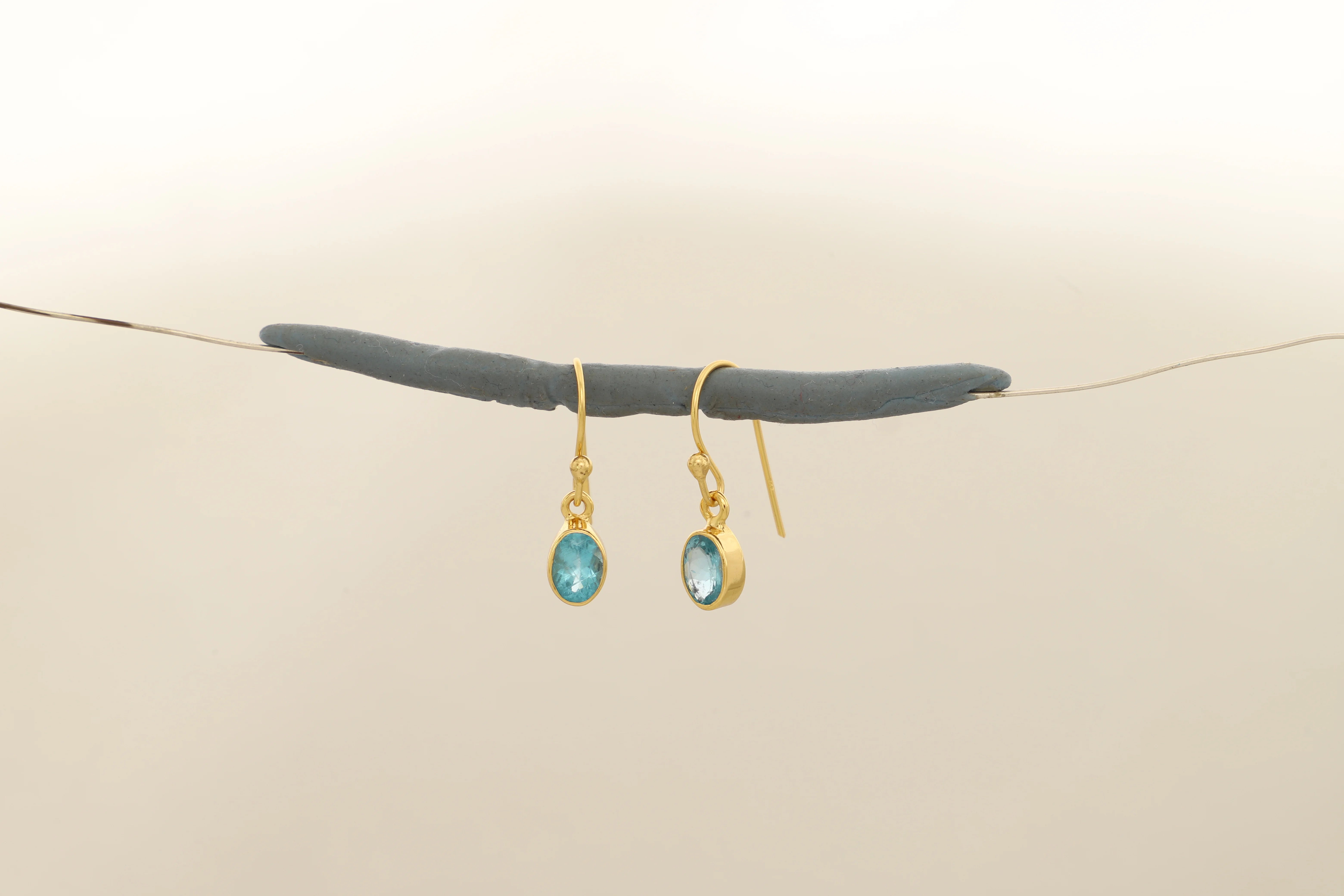 paraiba apatite cut earrings