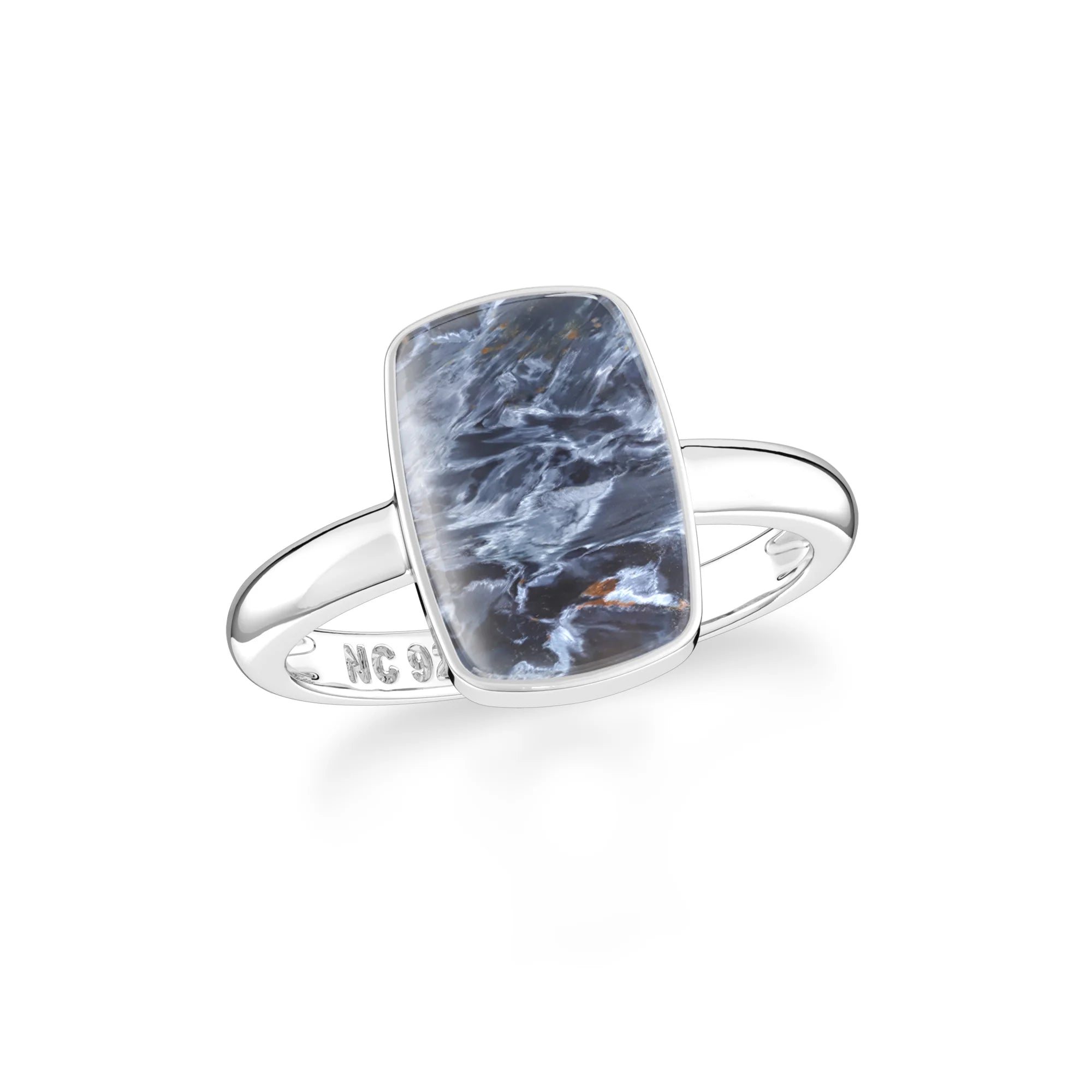 pietersite bezel-set ring