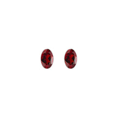 garnet cut oval earrings