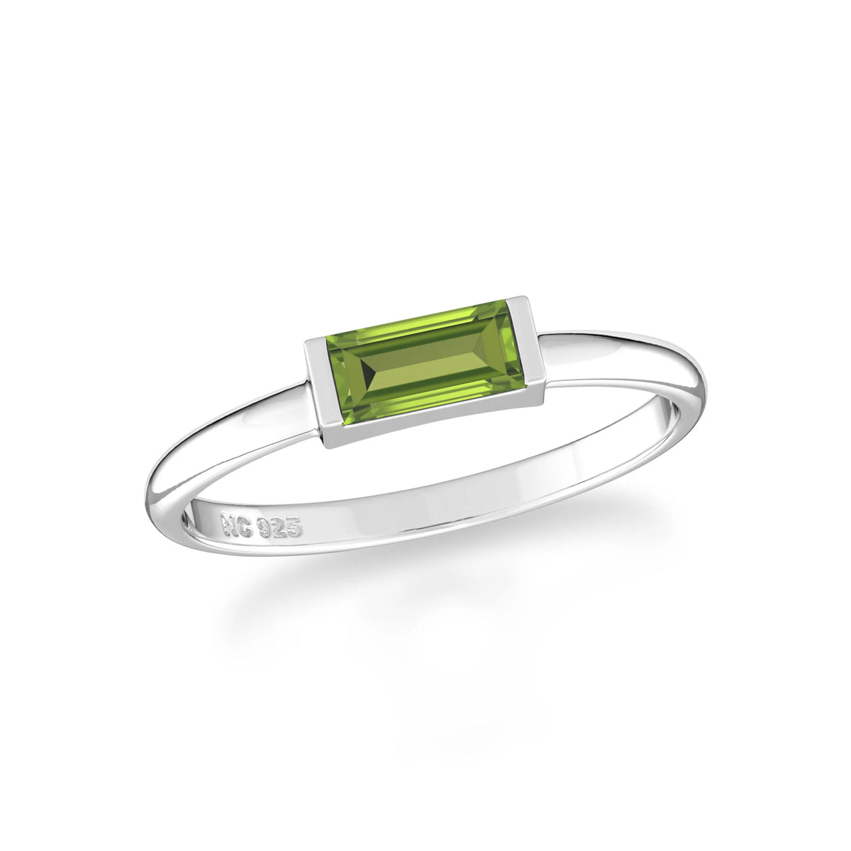 peridot bezel-set ring